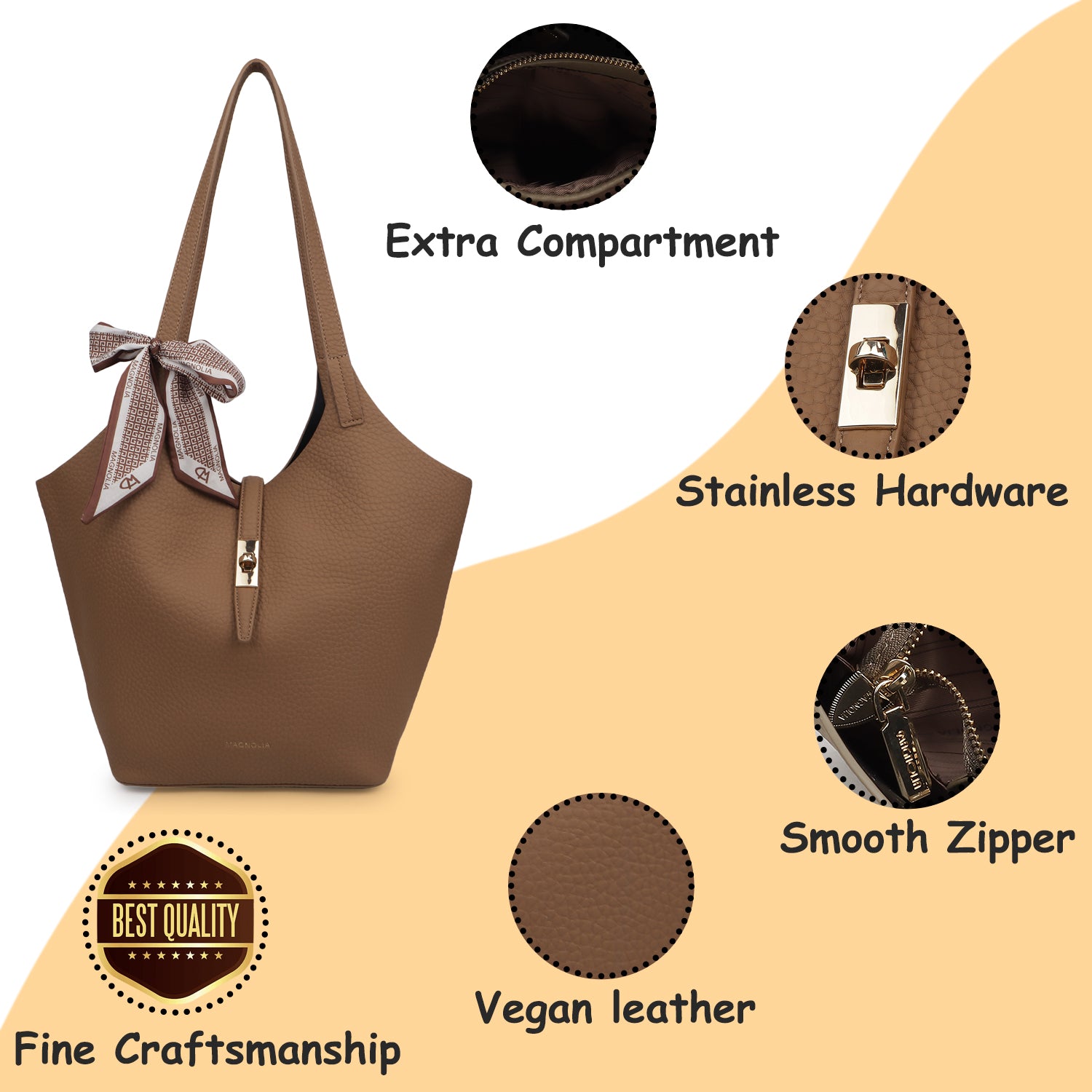 Magnolia Sasha Tote Bag Beaver Brown