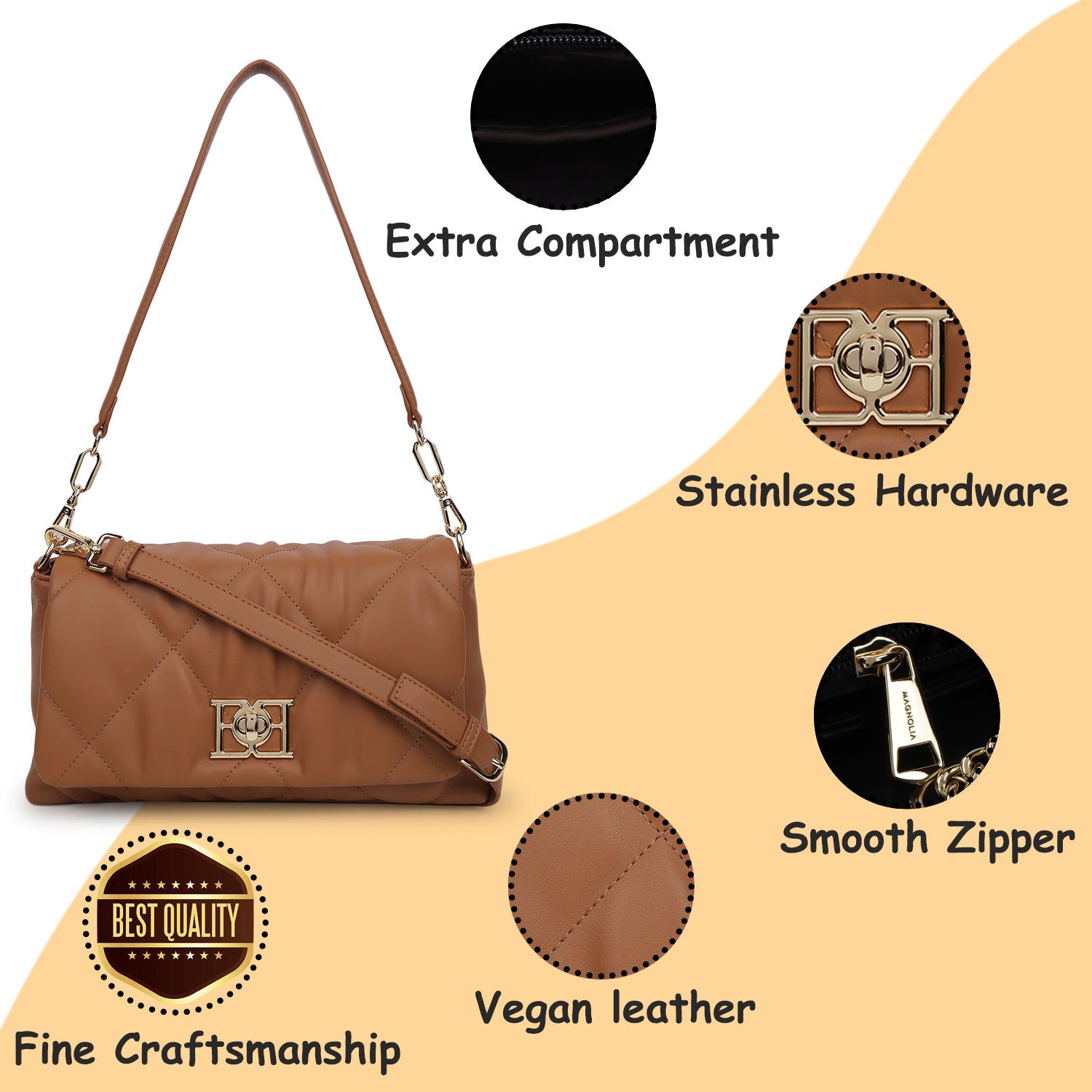 Magnolia Classico Sling Bag Caramel Brown