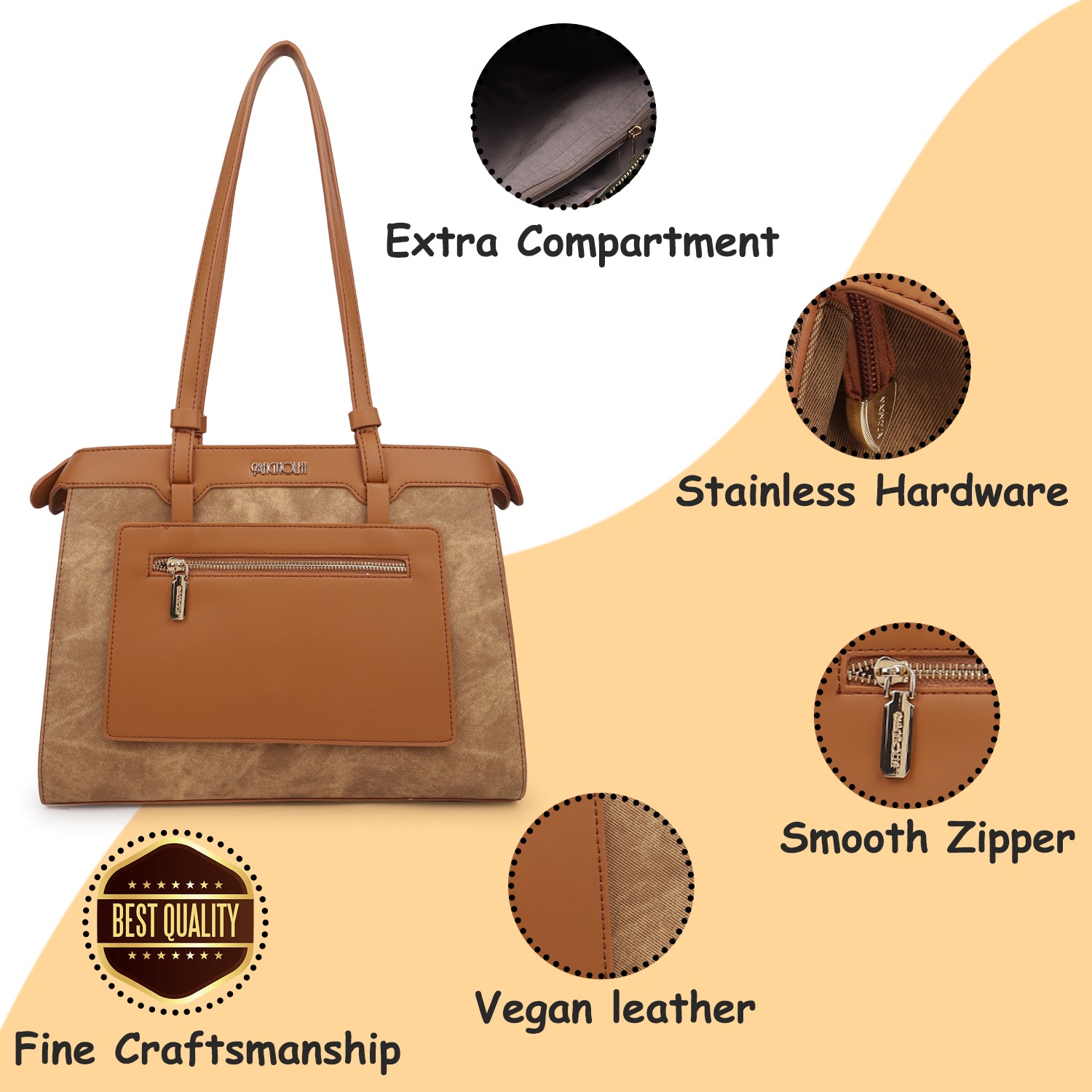 Magnolia Clara Tote Bag Caramel Brown