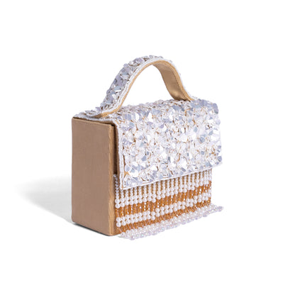 Magnolia Cream Velvet Embroidery Women Clutch