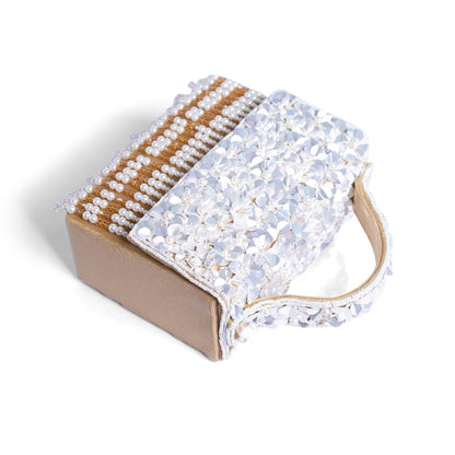 Magnolia Cream Velvet Embroidery Women Clutch
