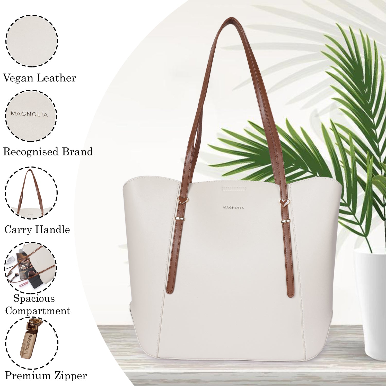 Magnolia Classic Trio Tote White