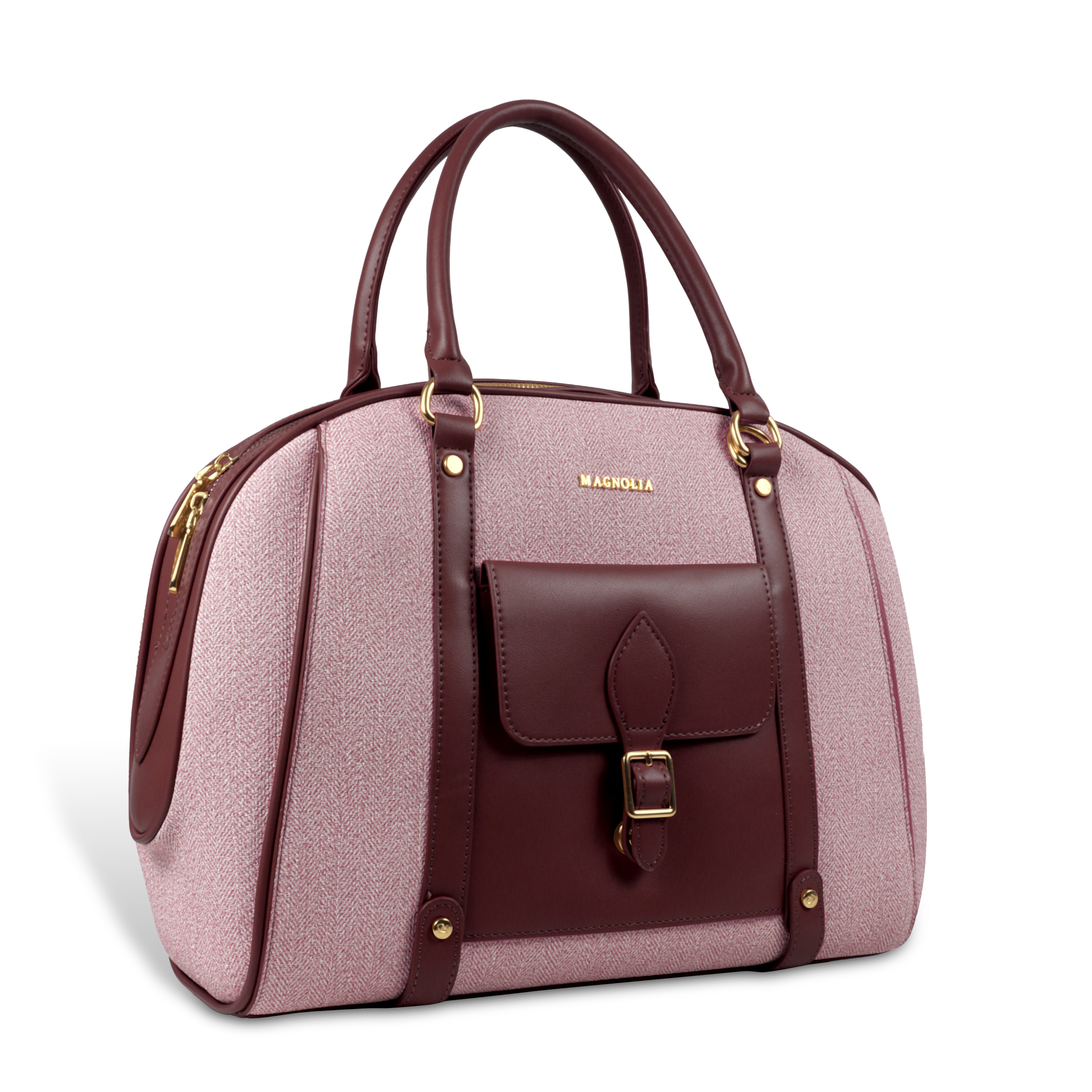 Magnolia Elegant Leatherette Handbag for Women with Detachable Strap