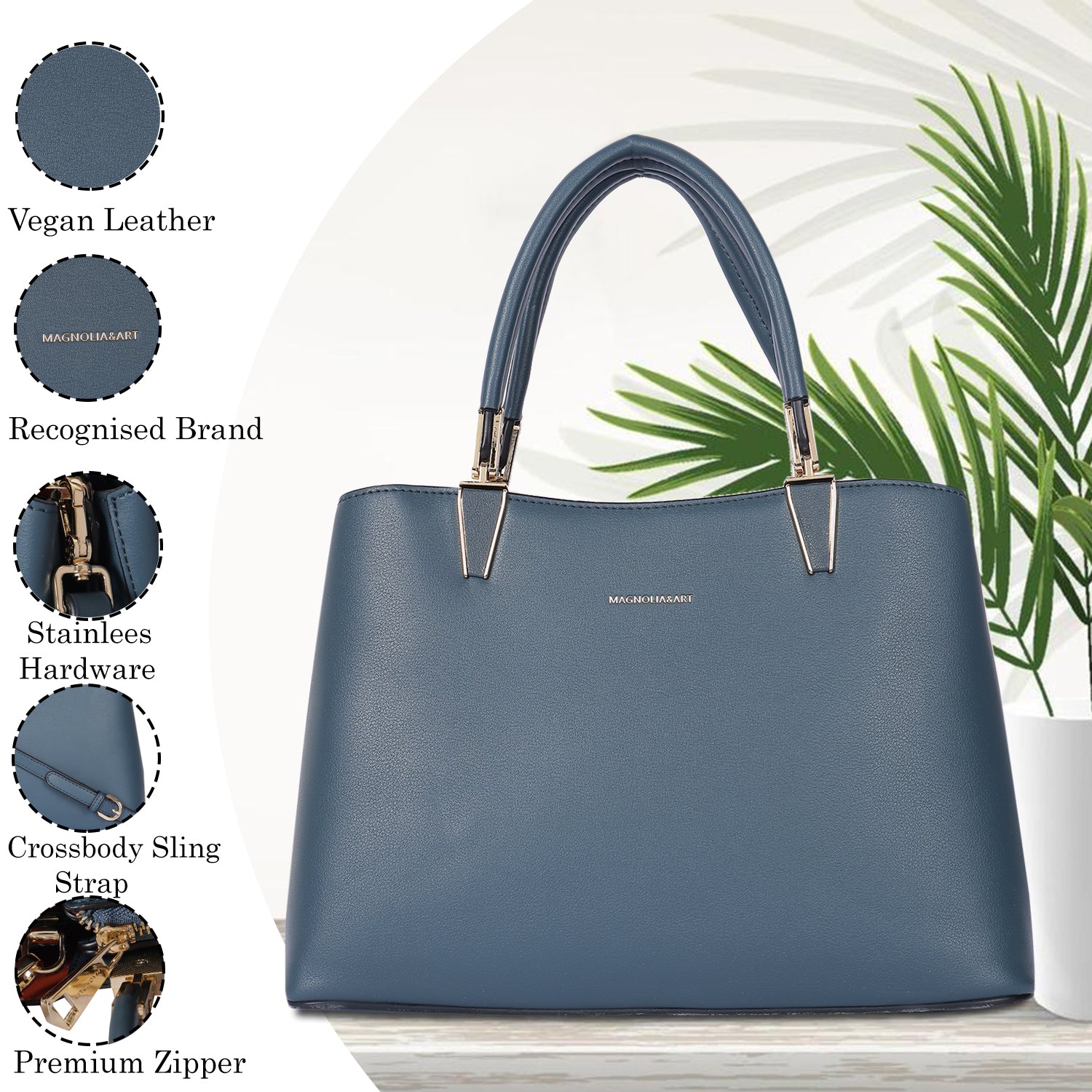 Magnolia Classic Satchel Bag Blue