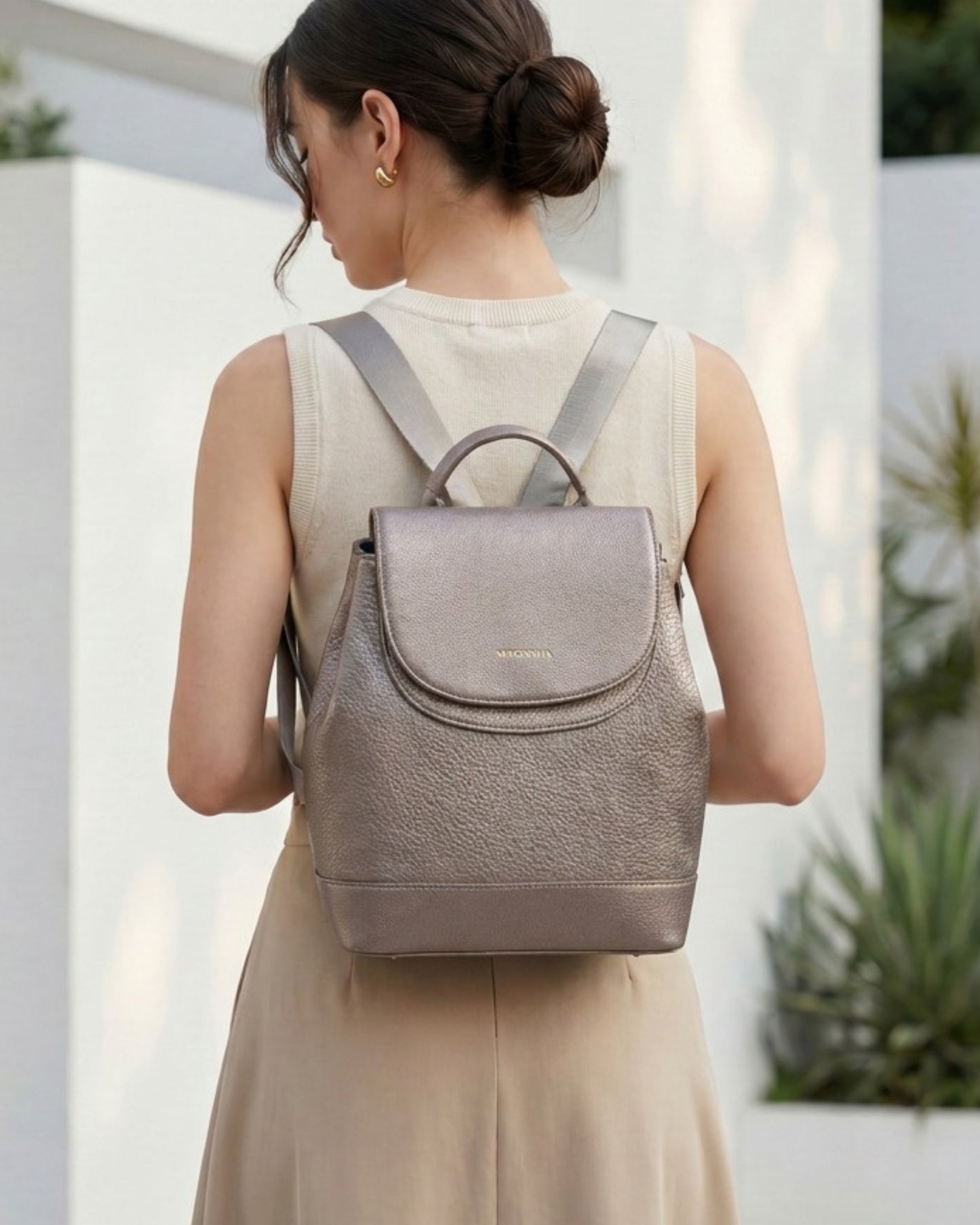 Magnolia Gun PU Leather Solid One Size Women Backpack
