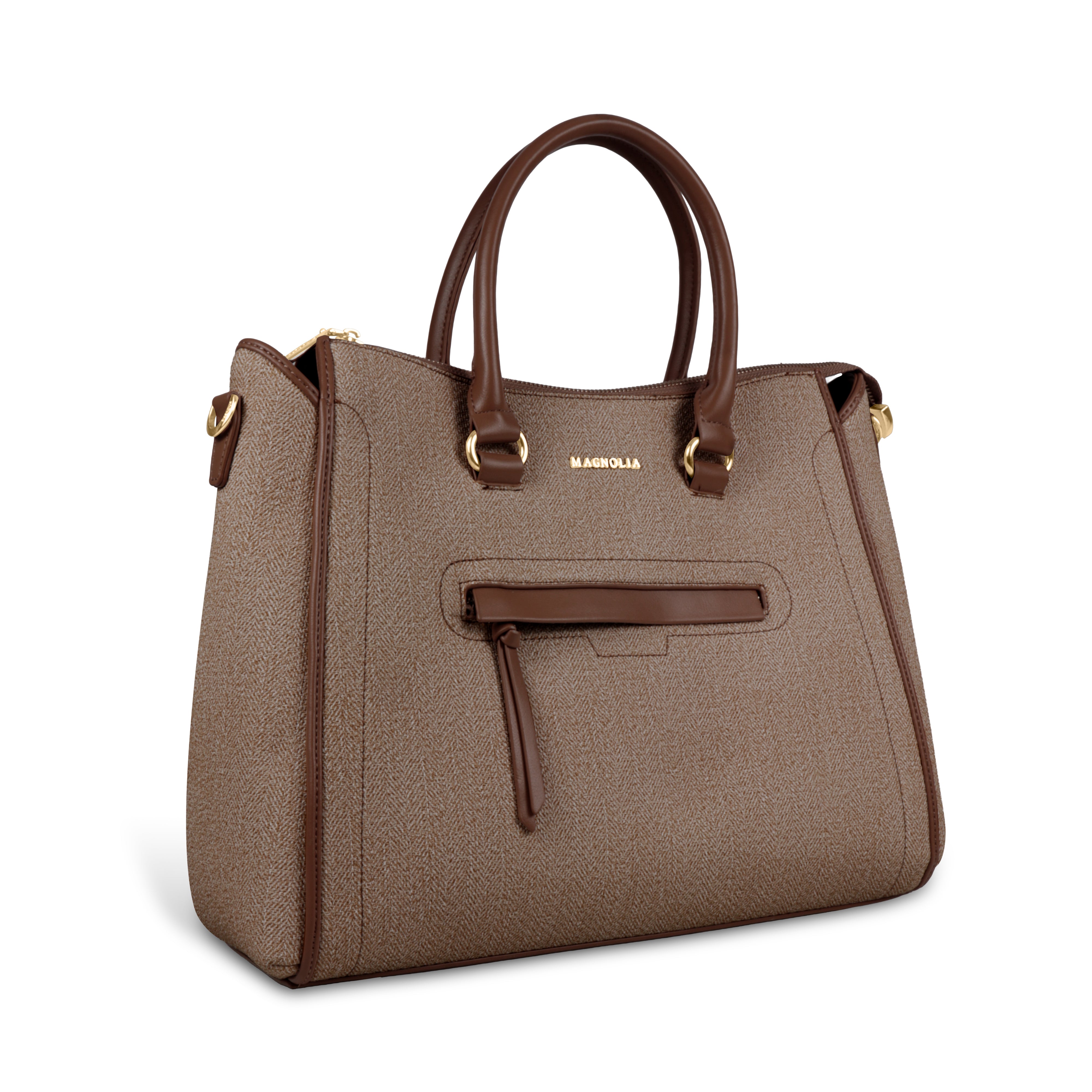 Magnolia Stylish Textured Handbag for Women - Elegant Shoulder Tote with Detachable Strap