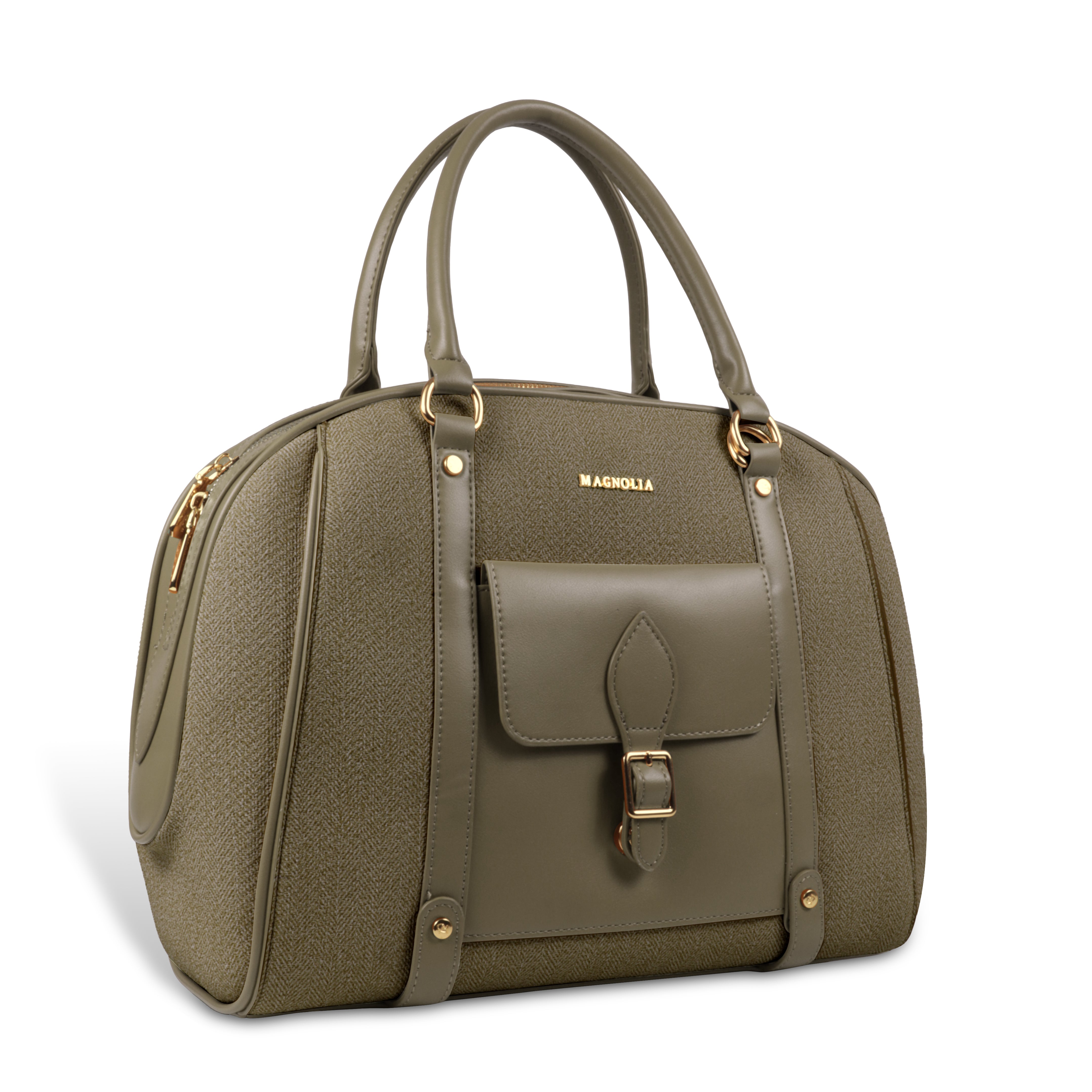 Magnolia Elegant Leatherette Handbag for Women with Detachable Strap