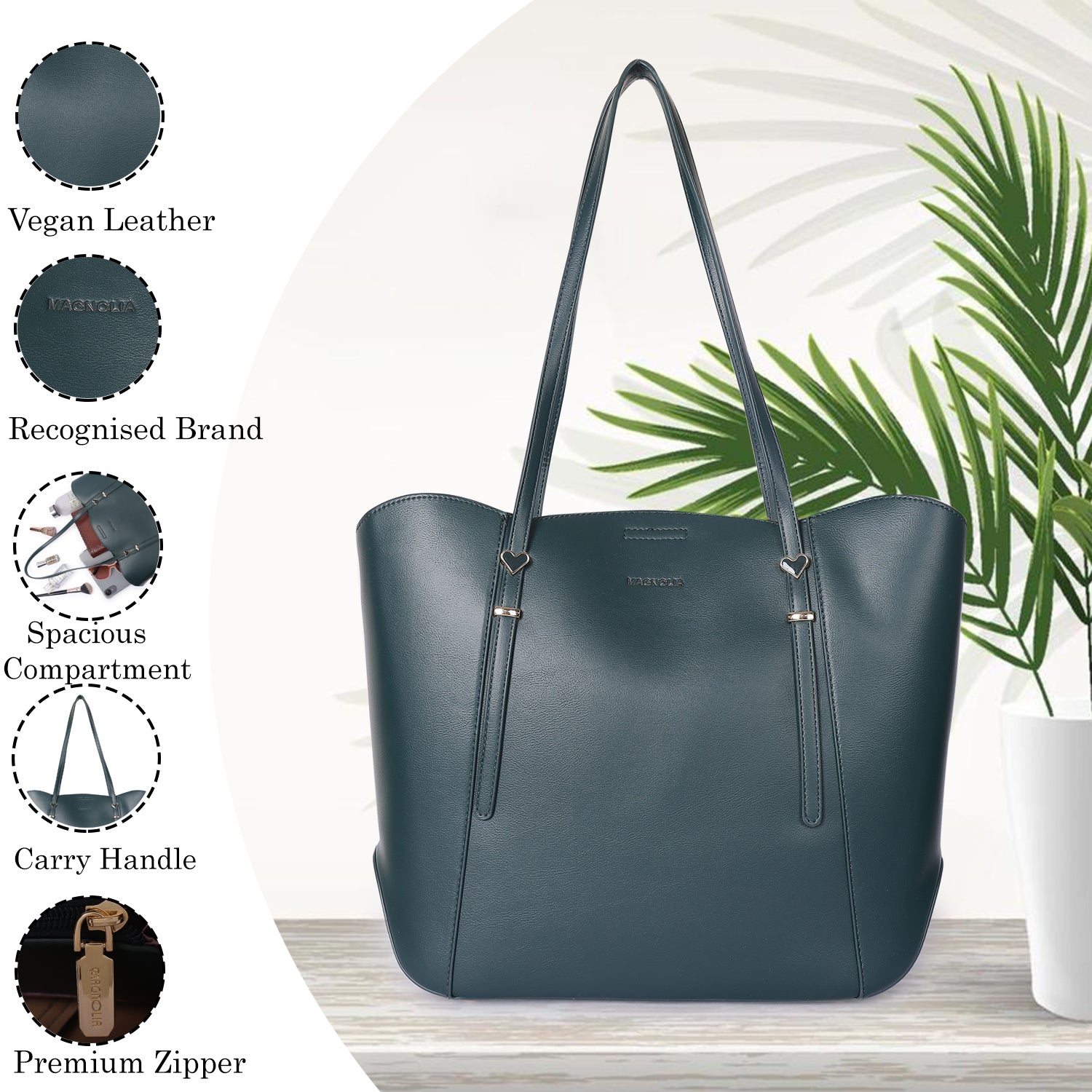 Magnolia Classic Trio Tote Dark Green