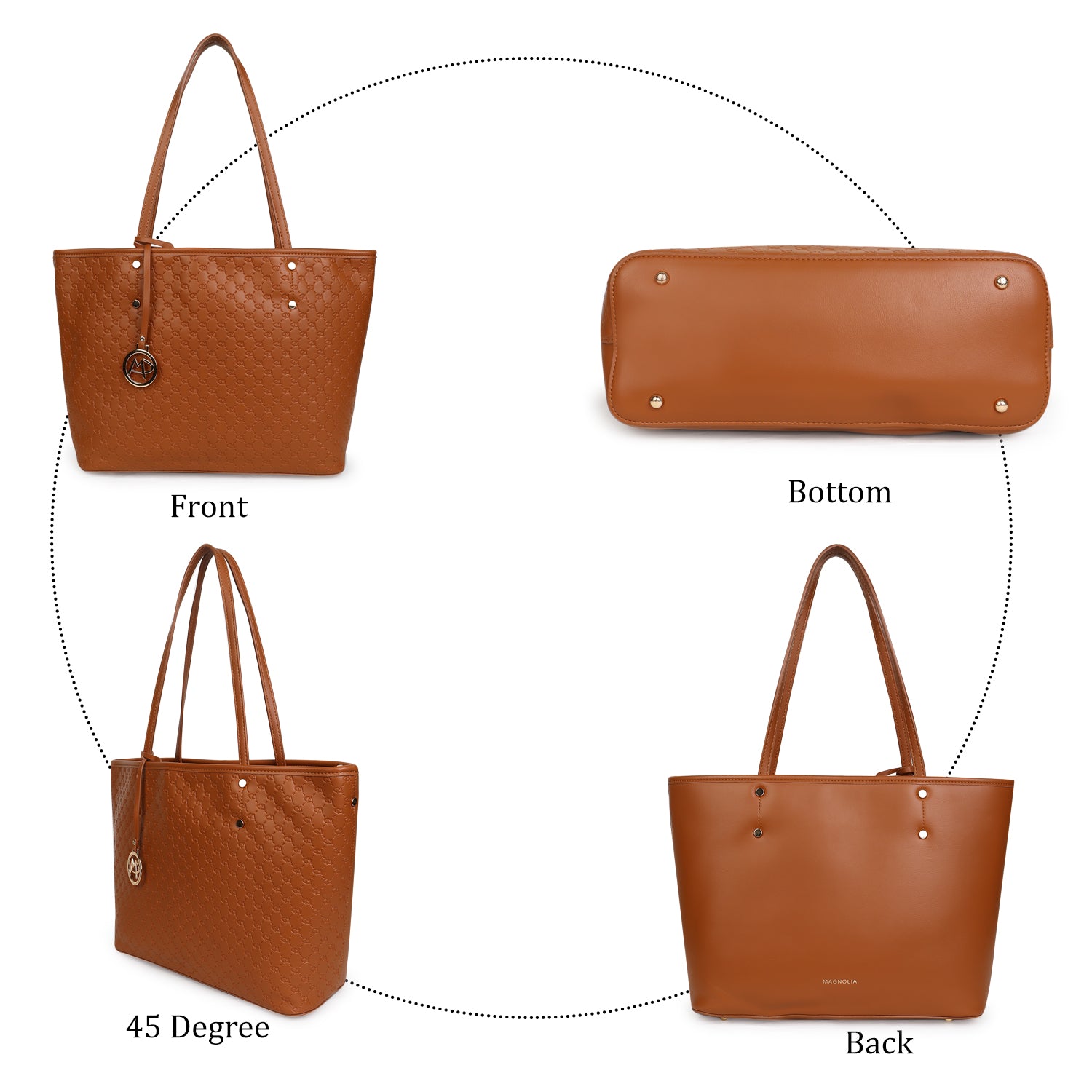 Magnolia Gia Medium Tote Bag Brown