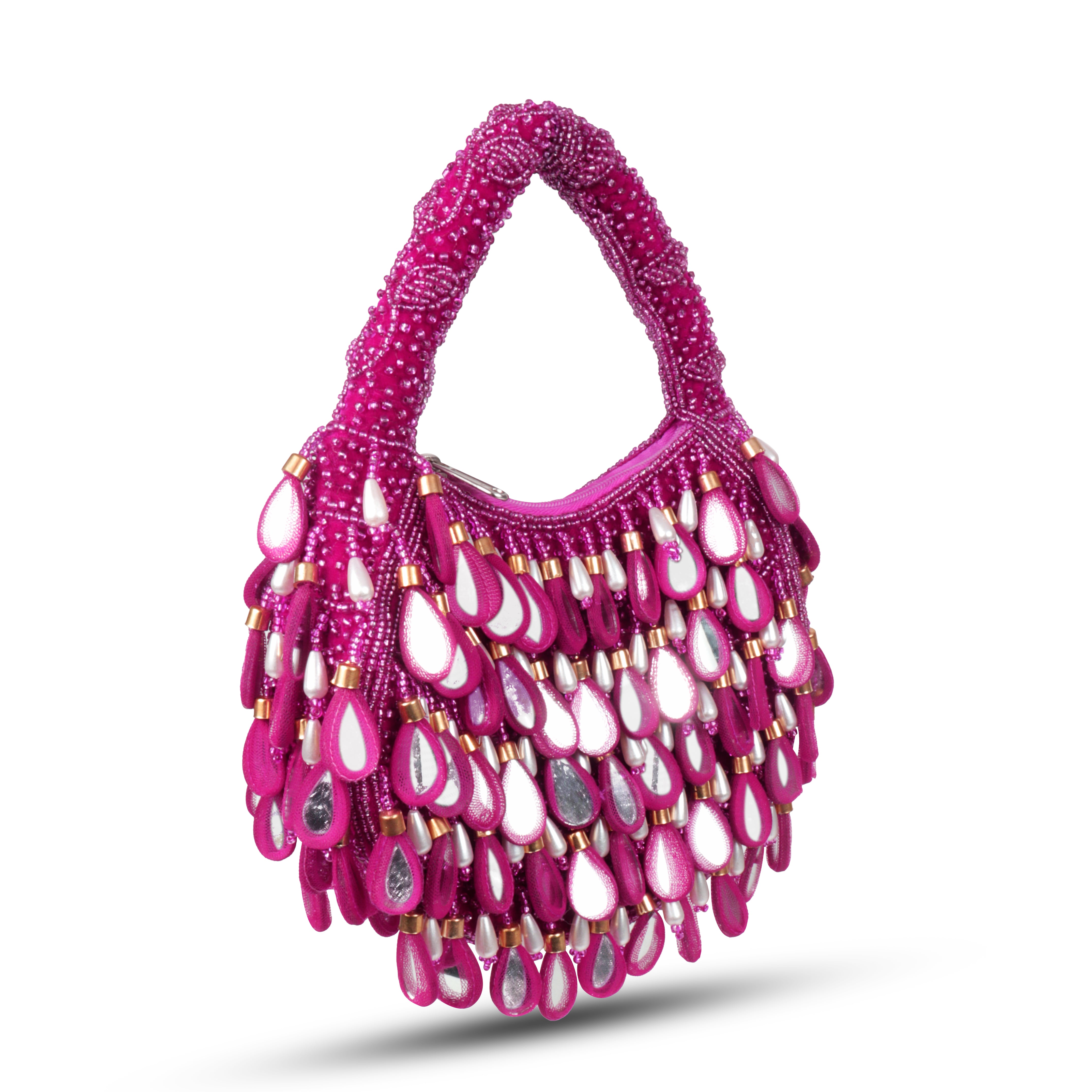 Magnolia-Luxe Rani Pink Velvet Clutch Bag – Bridal & Party Wear Handbag