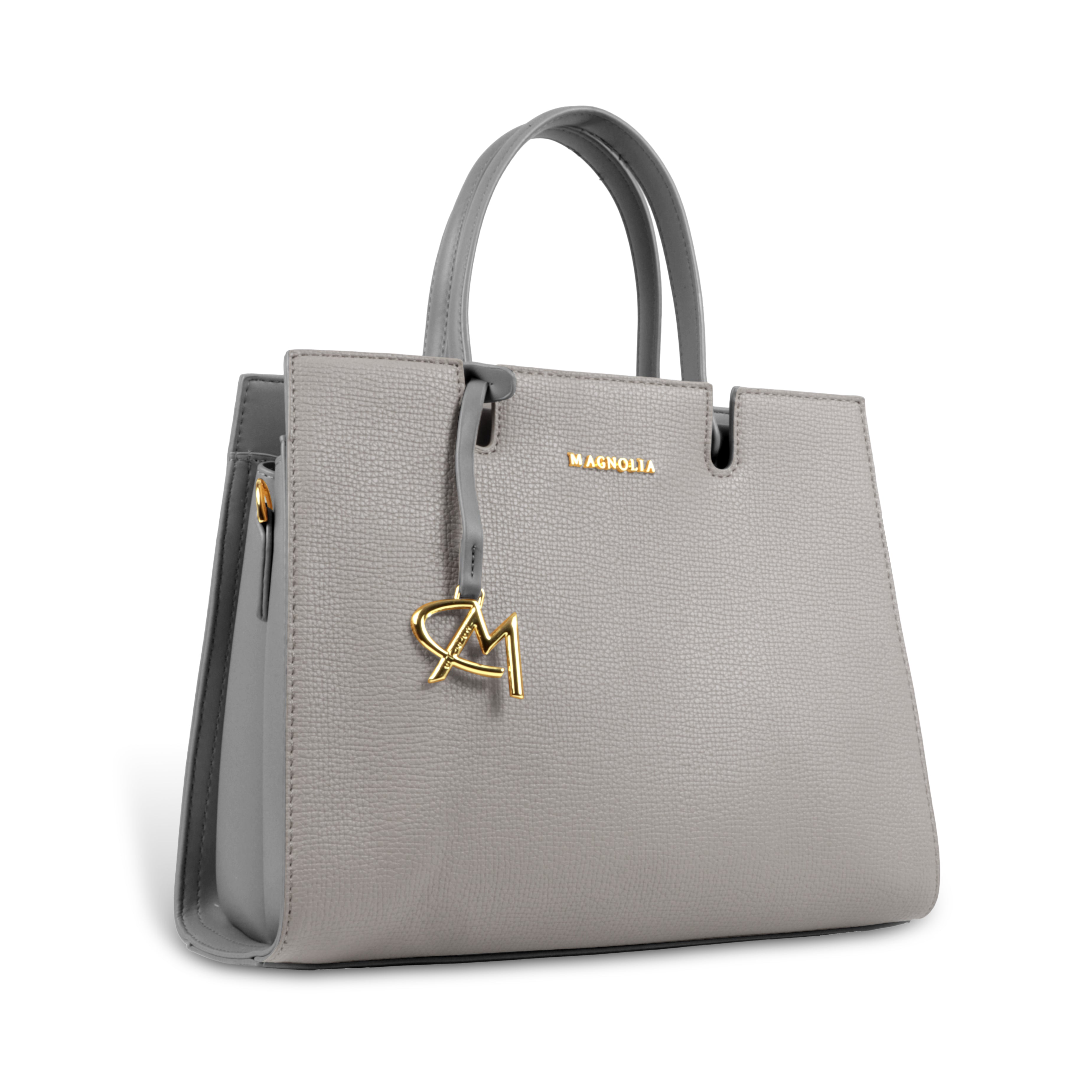 Magnolia Women’s Handbag – 9.5L Spacious Faux Leather Tote in Gray