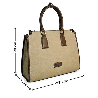 Magnolia® Premium Faux Leather Handbag – 10L Spacious Everyday & Office Bag Khaki