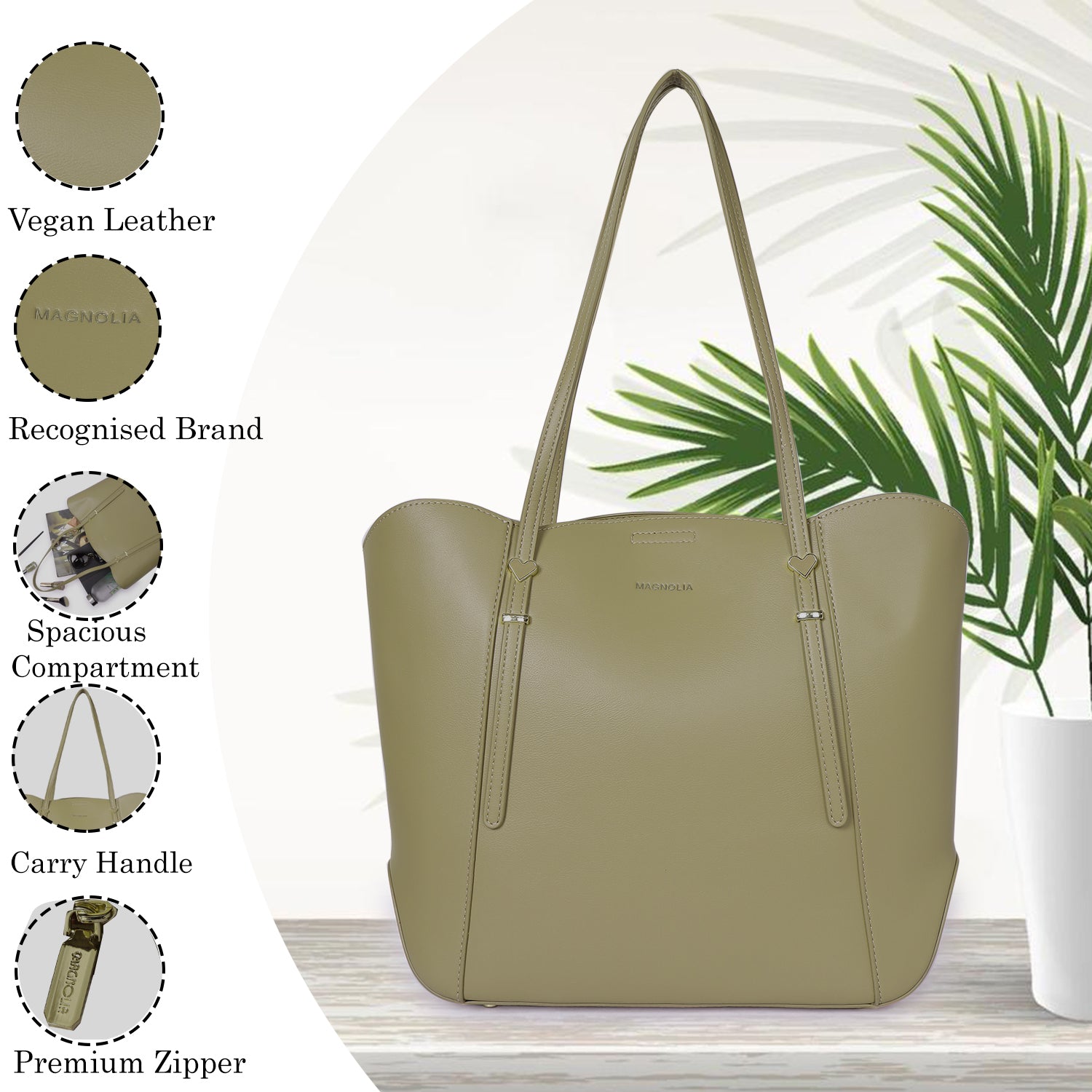 Magnolia Classic Trio Tote Olive Green