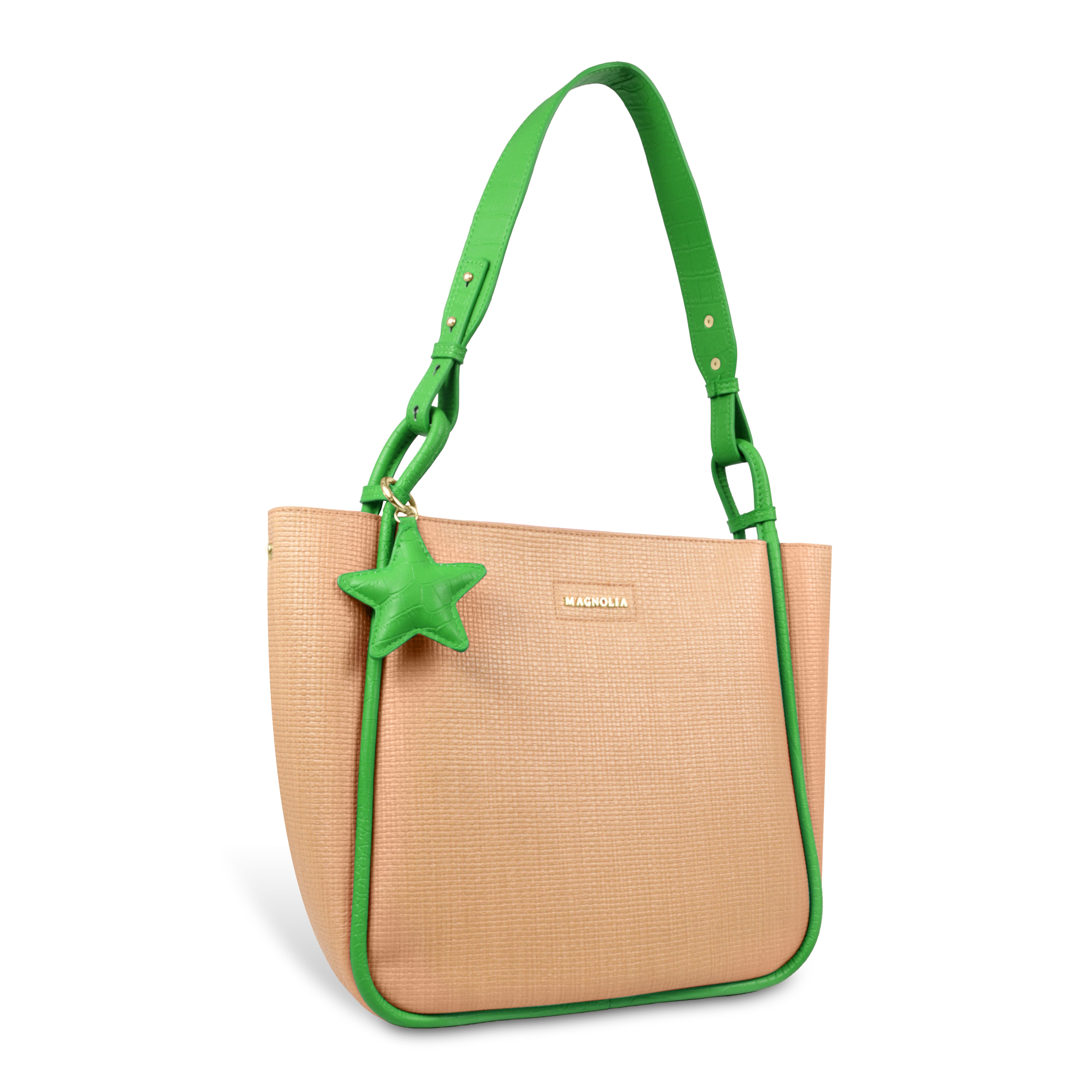 Stylish Leather Tote Bag with Star Charm & Spacious Interior