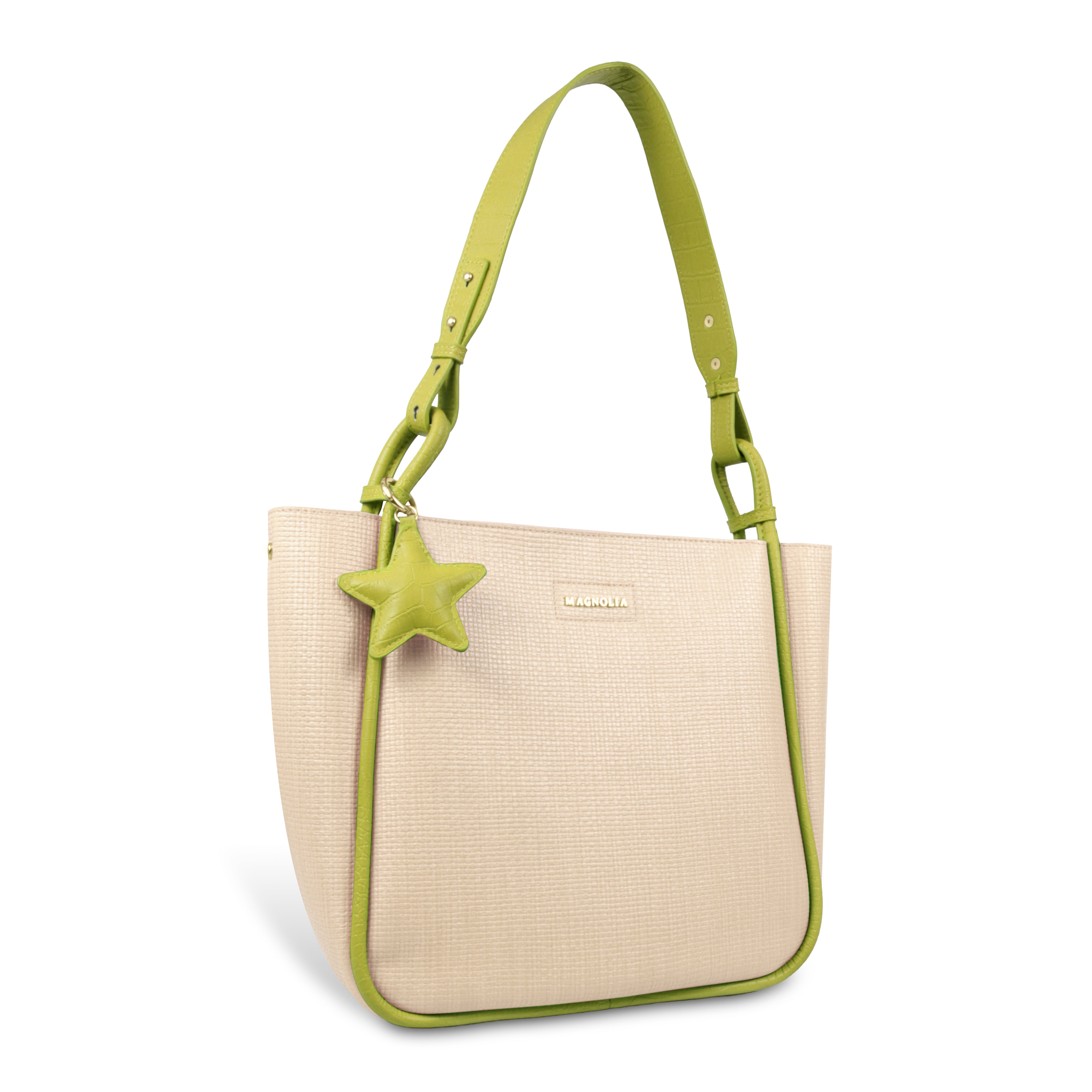Stylish Leather Tote Bag with Star Charm & Spacious Interior