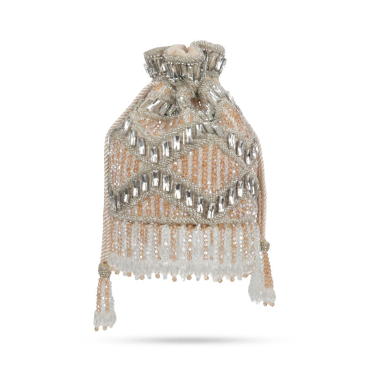 Magnolia Rose Gold Velvet Embellished Women Potli