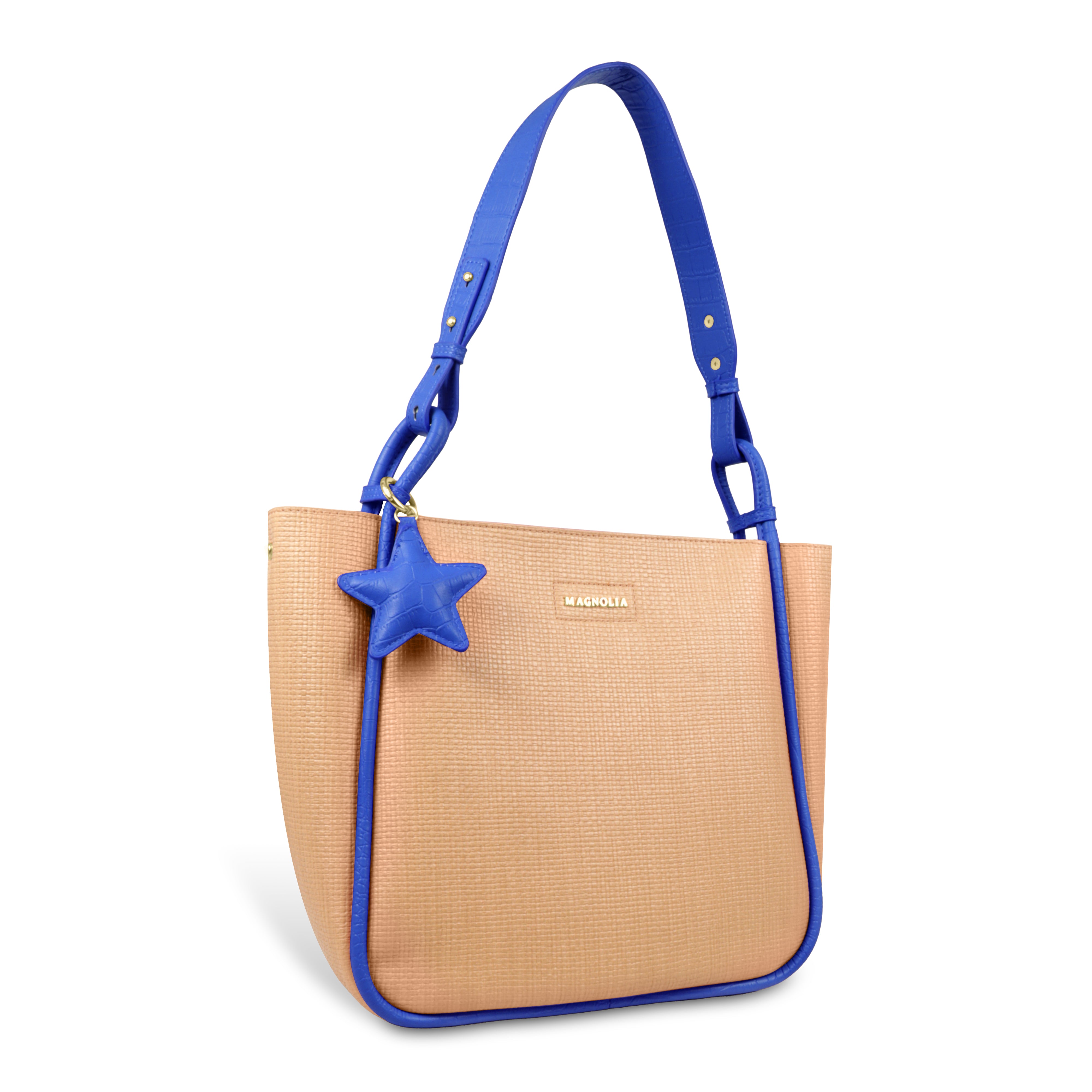 Stylish Leather Tote Bag with Star Charm & Spacious Interior