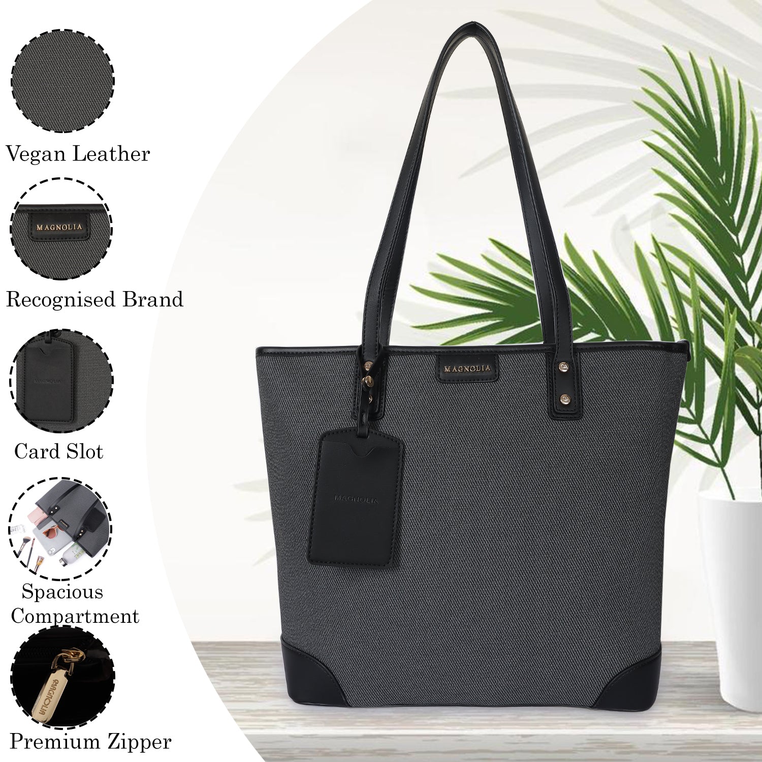 Magnolia Gloria Denim Tote Black