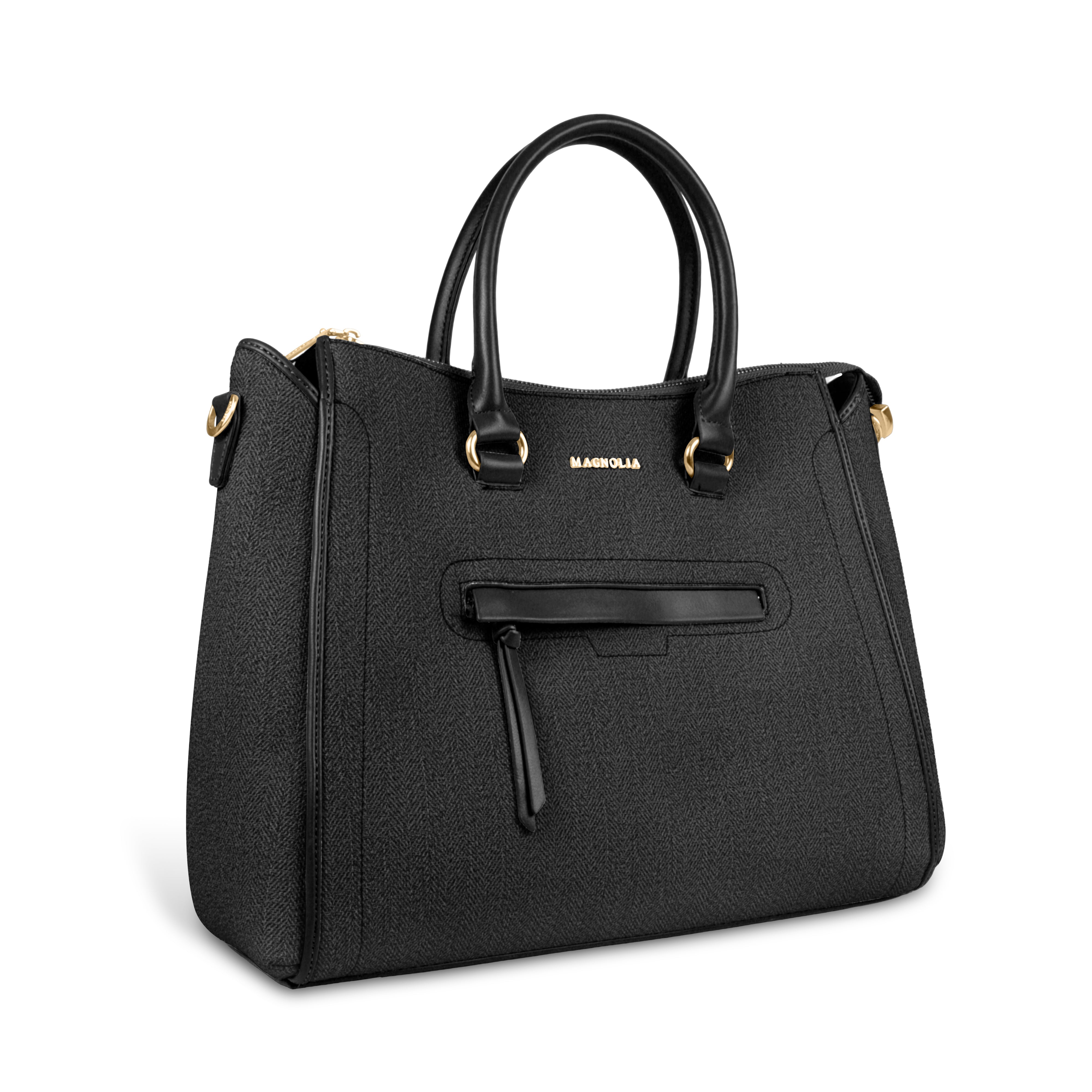 Magnolia Stylish Textured Handbag for Women - Elegant Shoulder Tote with Detachable Strap