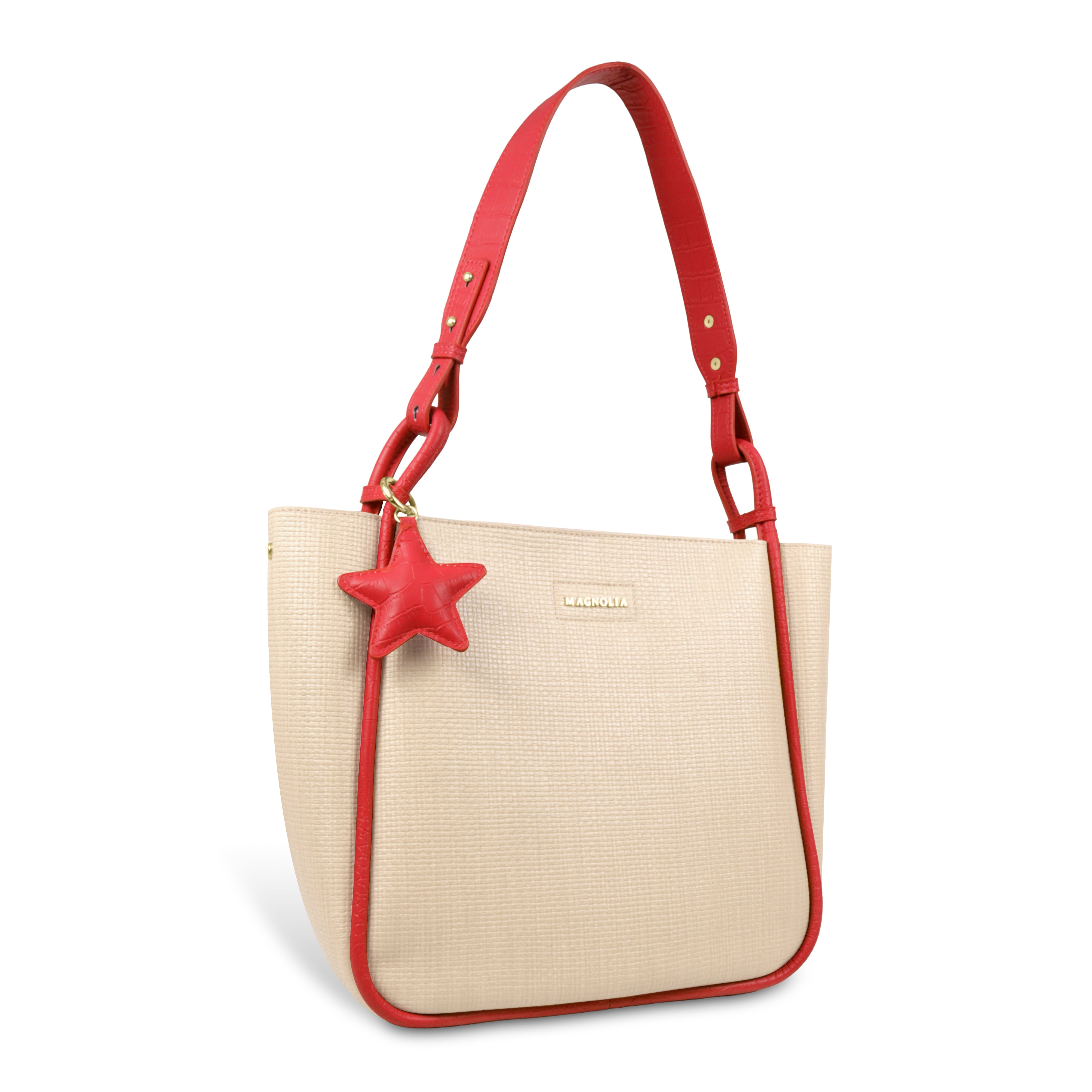 Stylish Leather Tote Bag with Star Charm & Spacious Interior