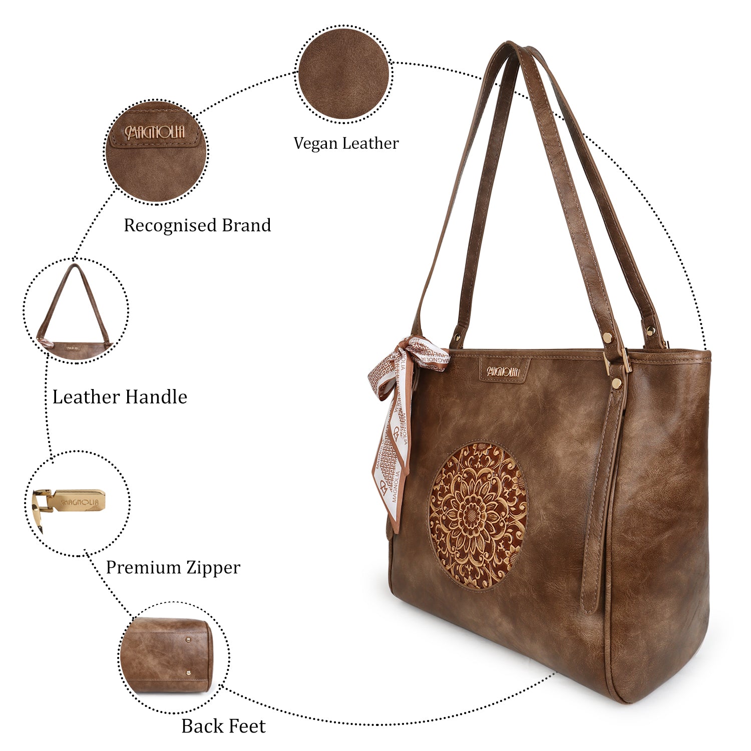 Magnolia Roch Tote Bag Brown