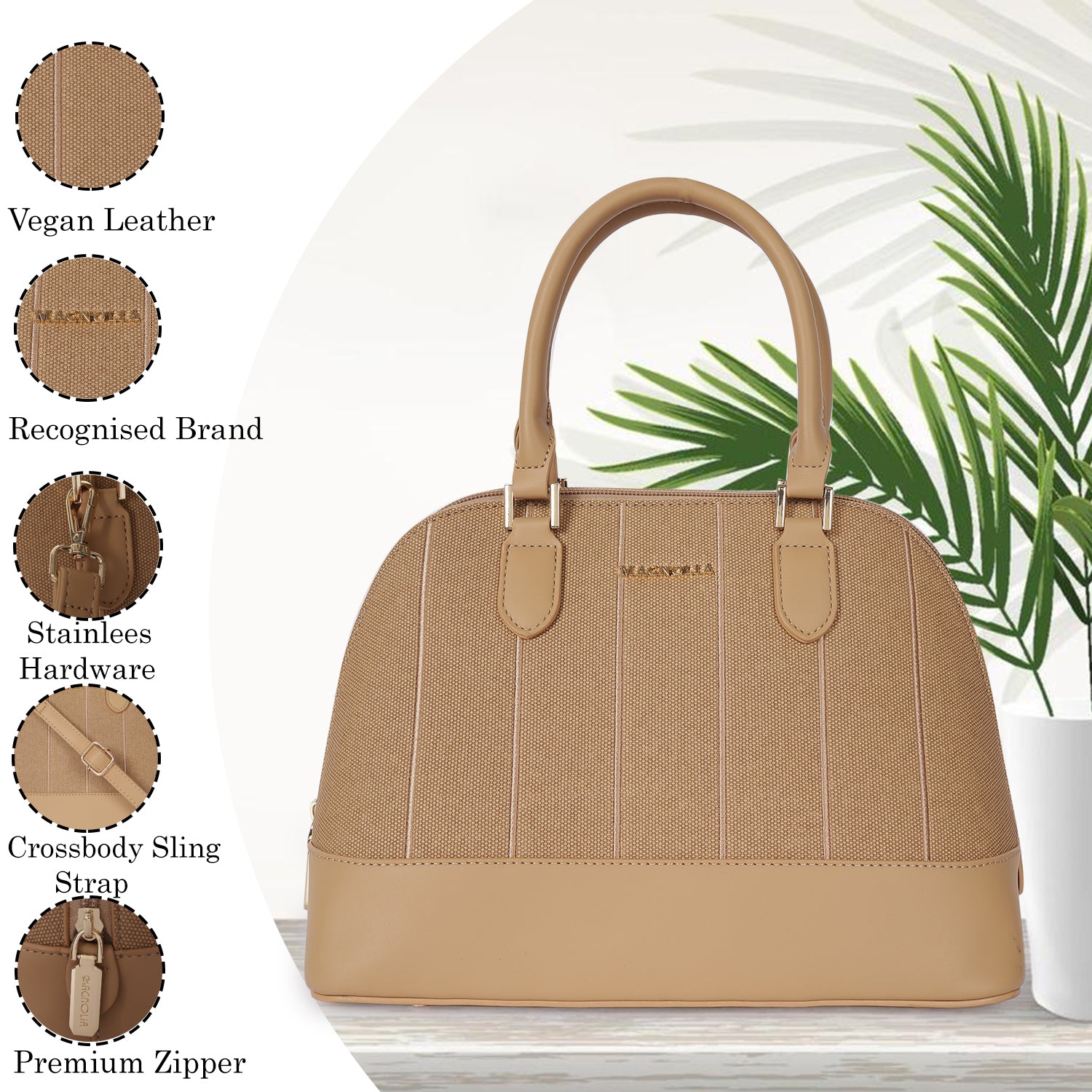 Magnolia City Satchel Caramel Brown