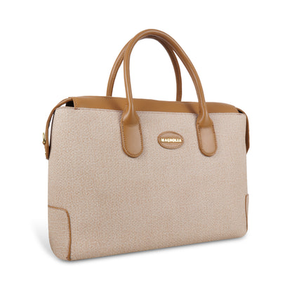 Magnolia Elegant Structured Handbag for Women - Premium Shoulder Tote with Top Handles & Detachable Strap