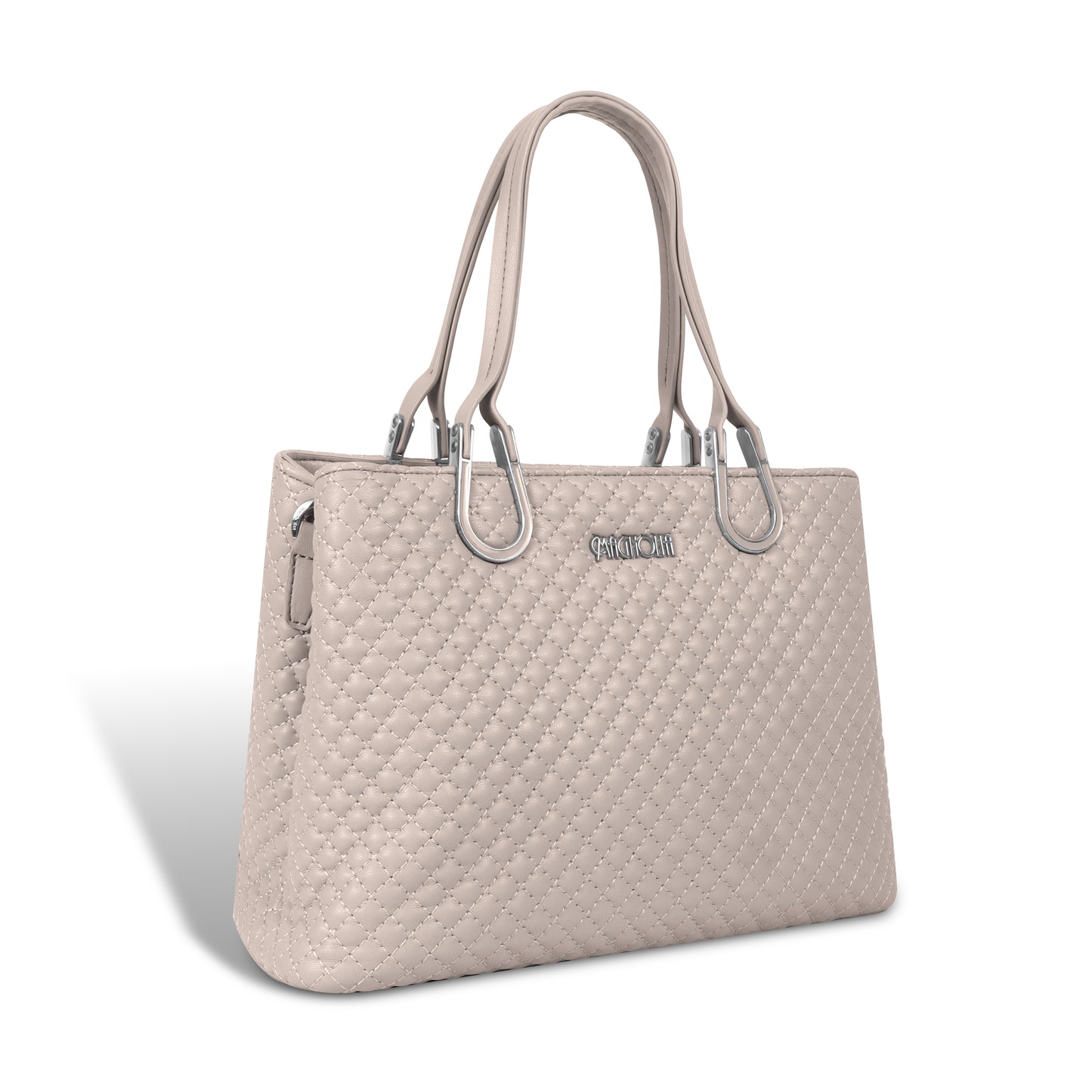 Magnolia Dusty Rose Quilted Faux Leather Handbag for Women | 10.5L Elegant Everyday & Office Shoulder Bag