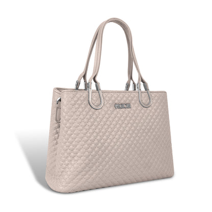 Magnolia Dusty Rose Quilted Faux Leather Handbag for Women | 10.5L Elegant Everyday & Office Shoulder Bag