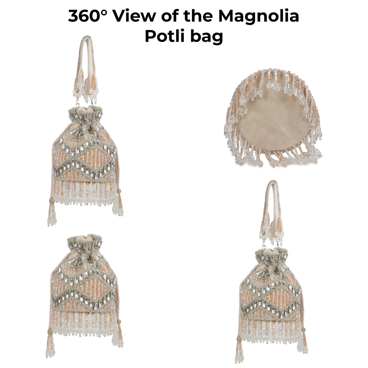 Magnolia Rose Gold Velvet Embellished Women Potli