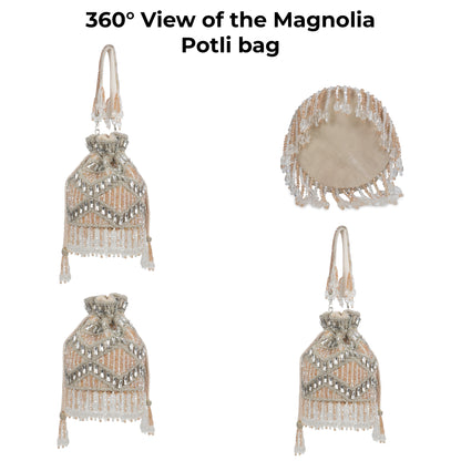 Magnolia Rose Gold Velvet Embellished Women Potli