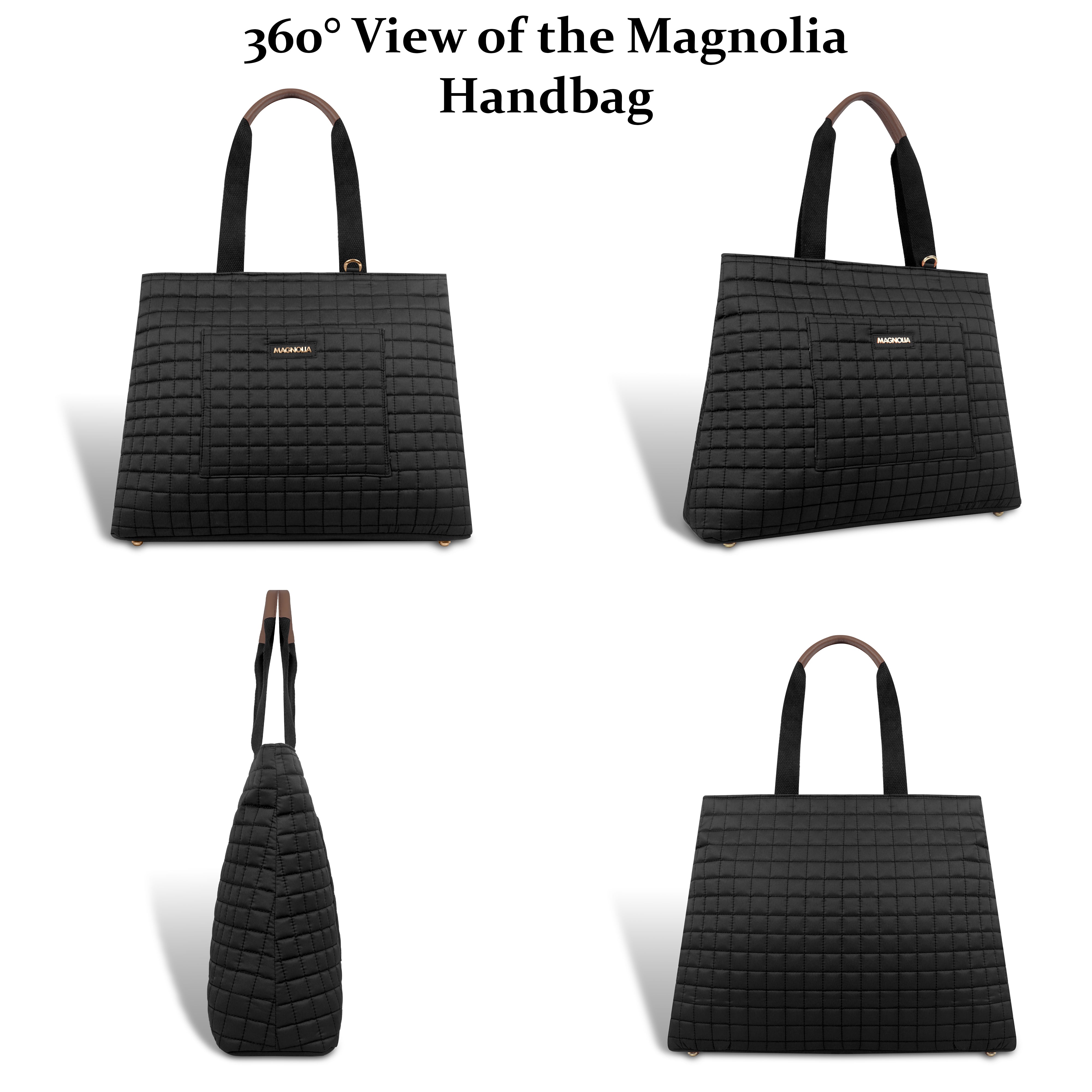 Magnolia Black Babette Large Quilted Tote Bag