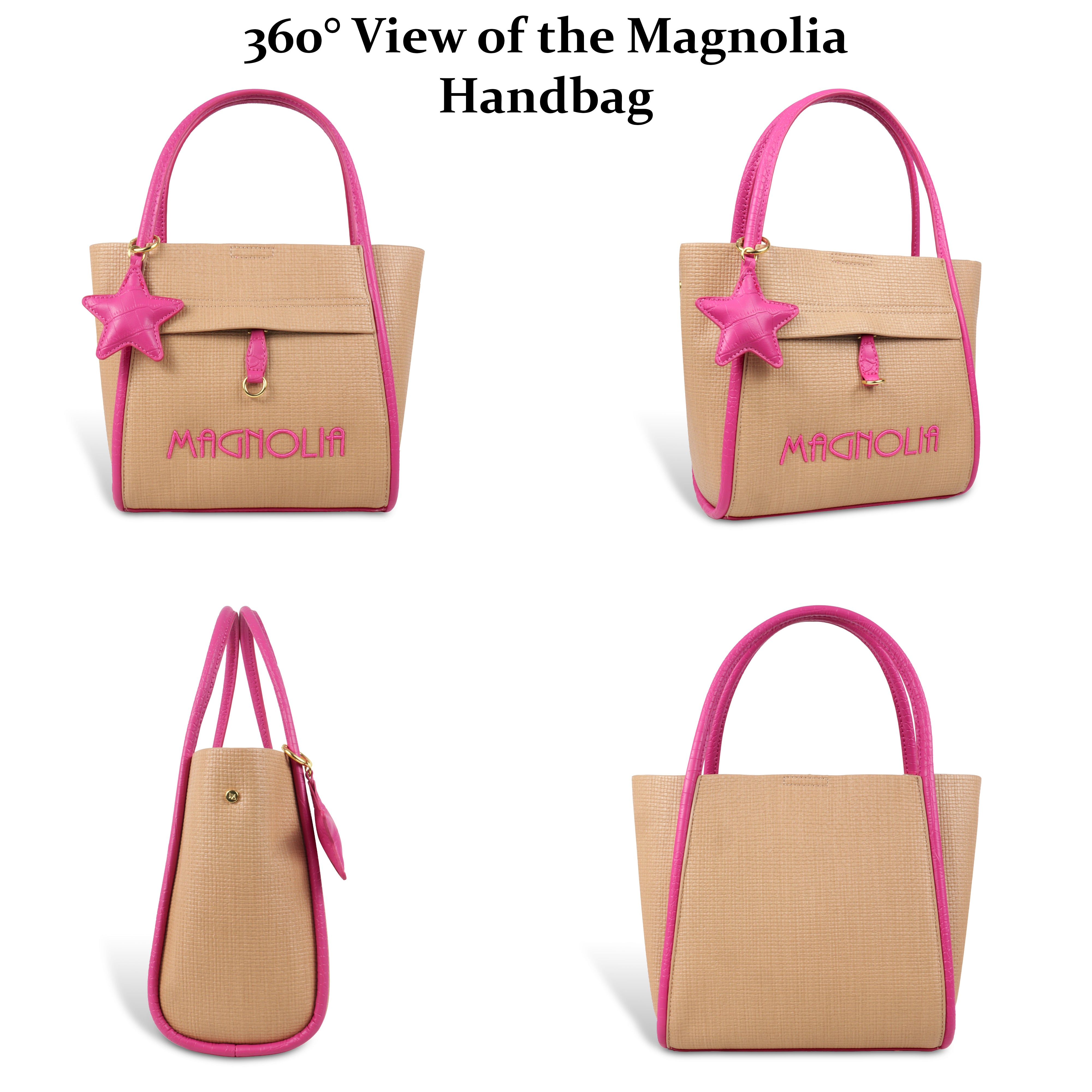 Premium Tote Handbag with Star Charm & Dual Handle Design
