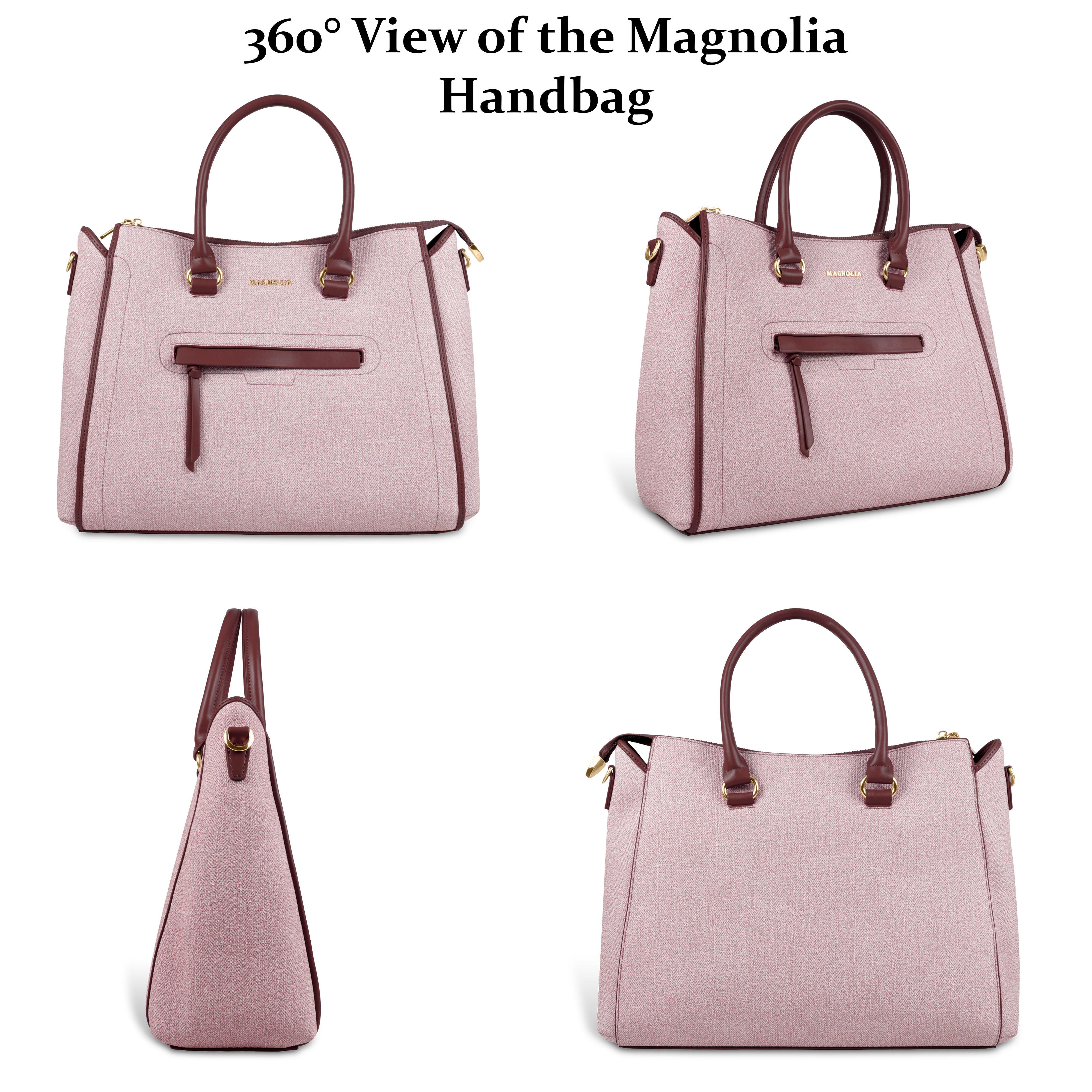 Magnolia Stylish Textured Handbag for Women - Elegant Shoulder Tote with Detachable Strap
