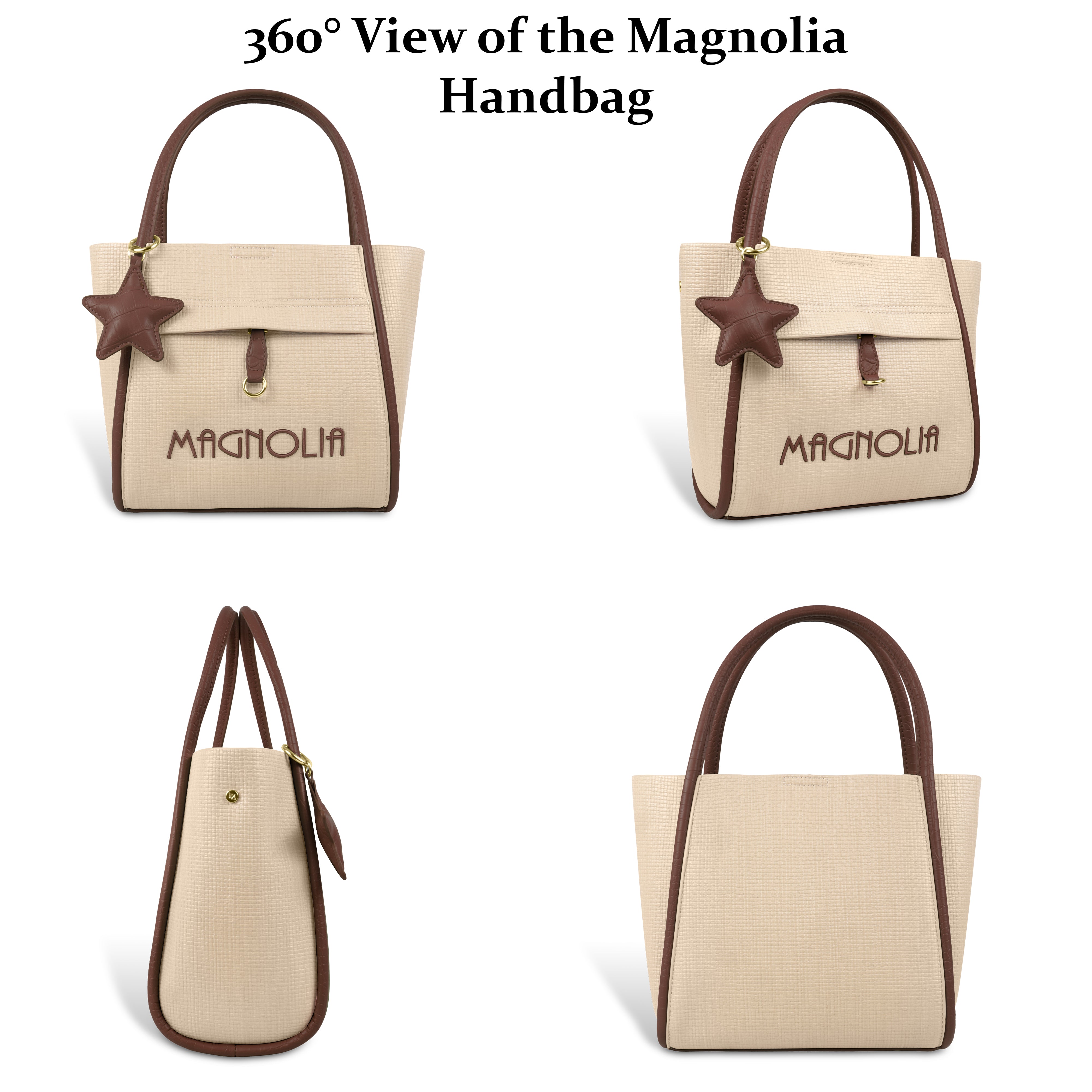 Premium Tote Handbag with Star Charm & Dual Handle Design