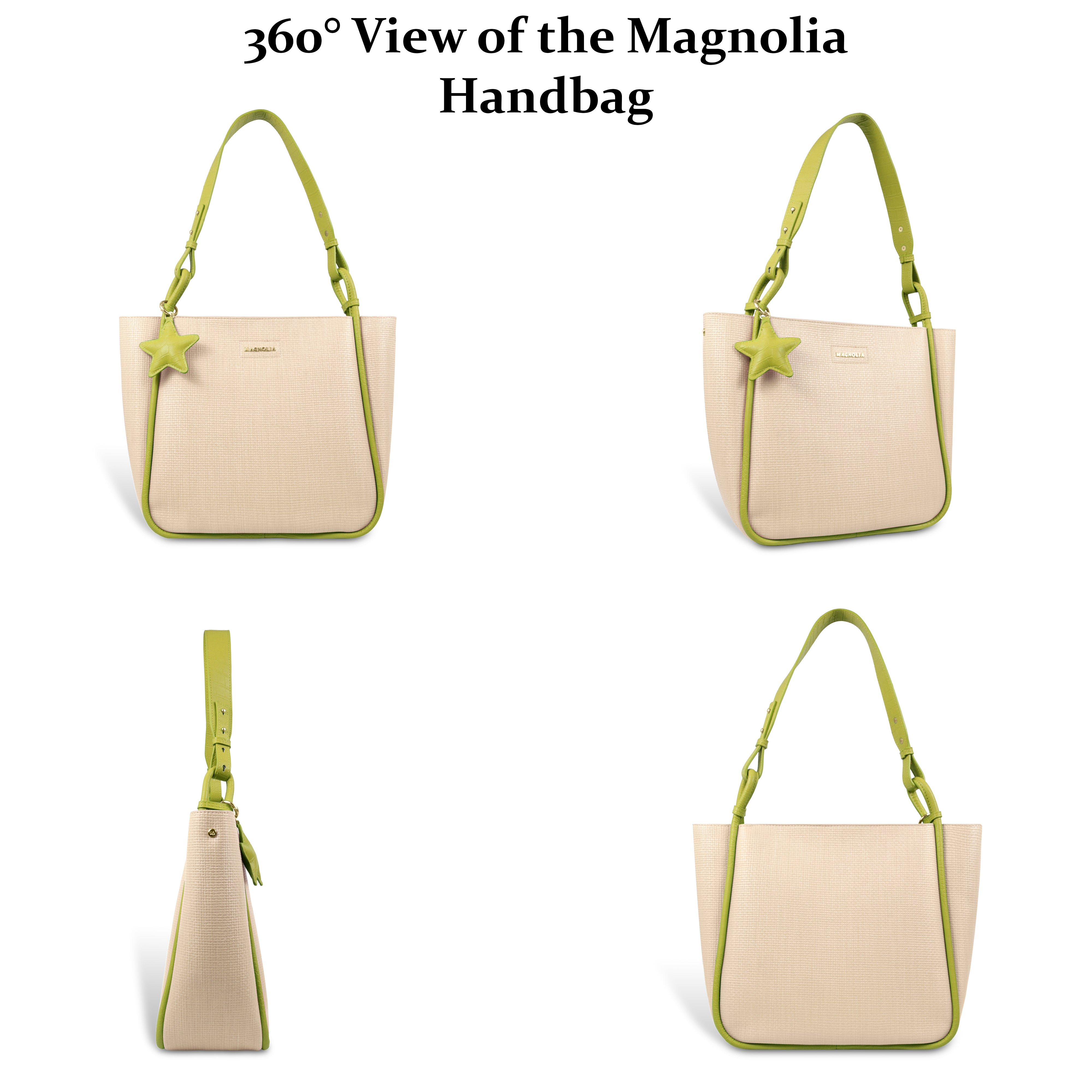 Stylish Leather Tote Bag with Star Charm & Spacious Interior