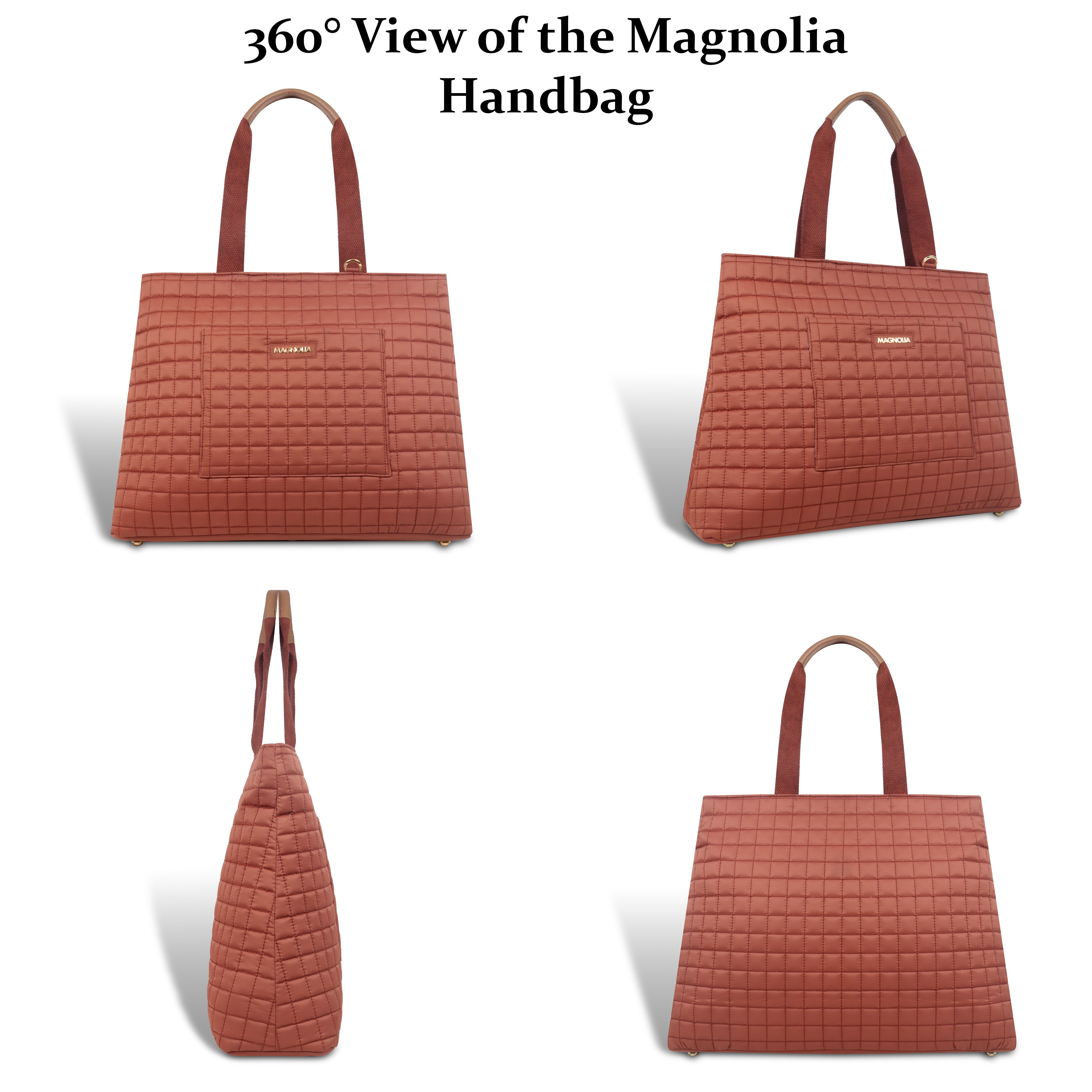 Magnolia Terracotta Babette Large Quilted Tote Bag