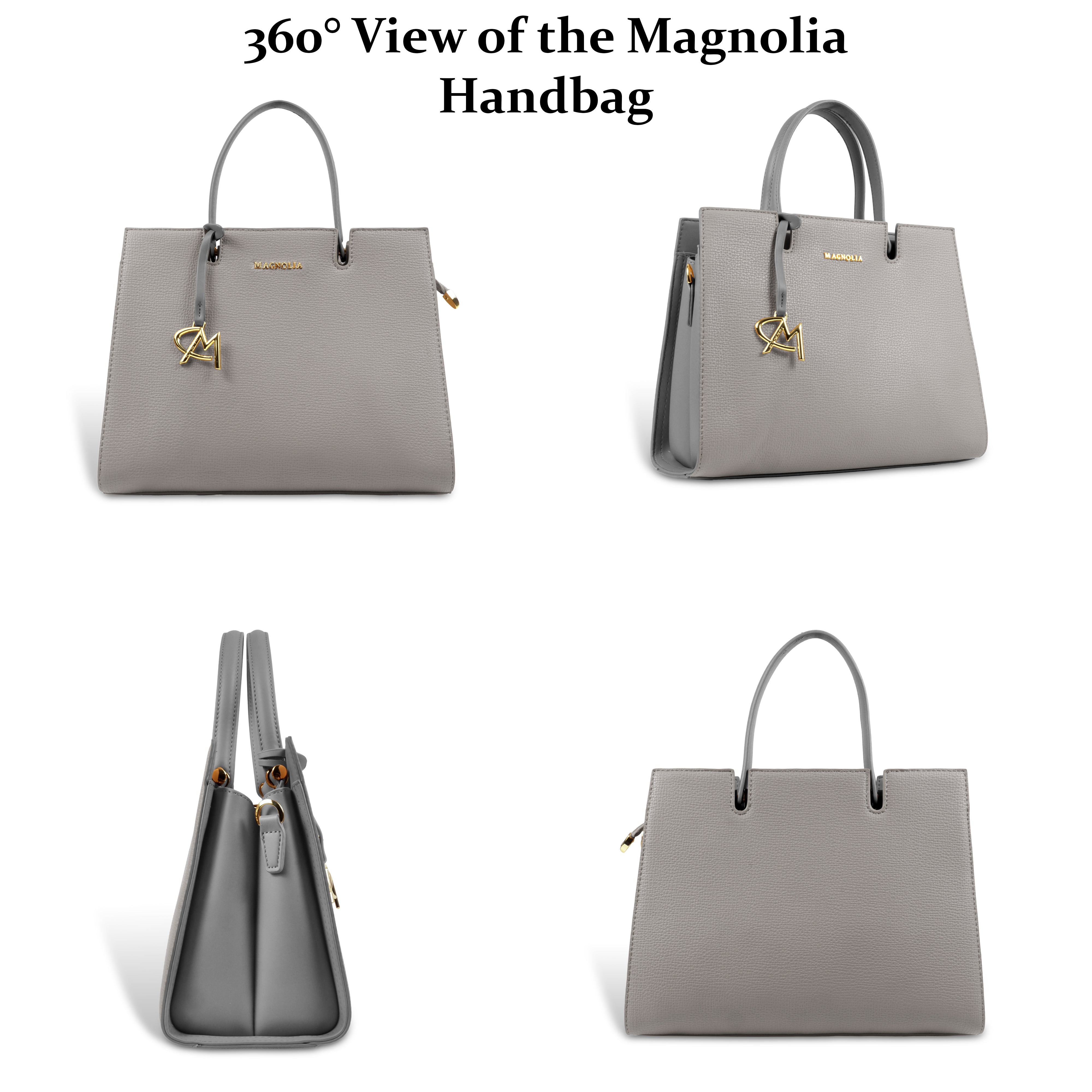 Magnolia Women’s Handbag – 9.5L Spacious Faux Leather Tote in Gray