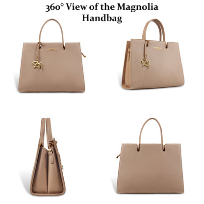 Magnolia Women’s Handbag – 9.5L Spacious Faux Leather Tote in Khaki