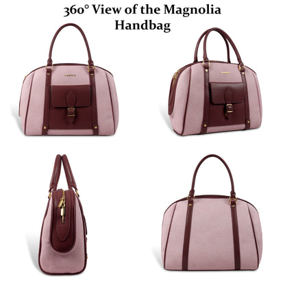 Magnolia Elegant Leatherette Handbag for Women with Detachable Strap