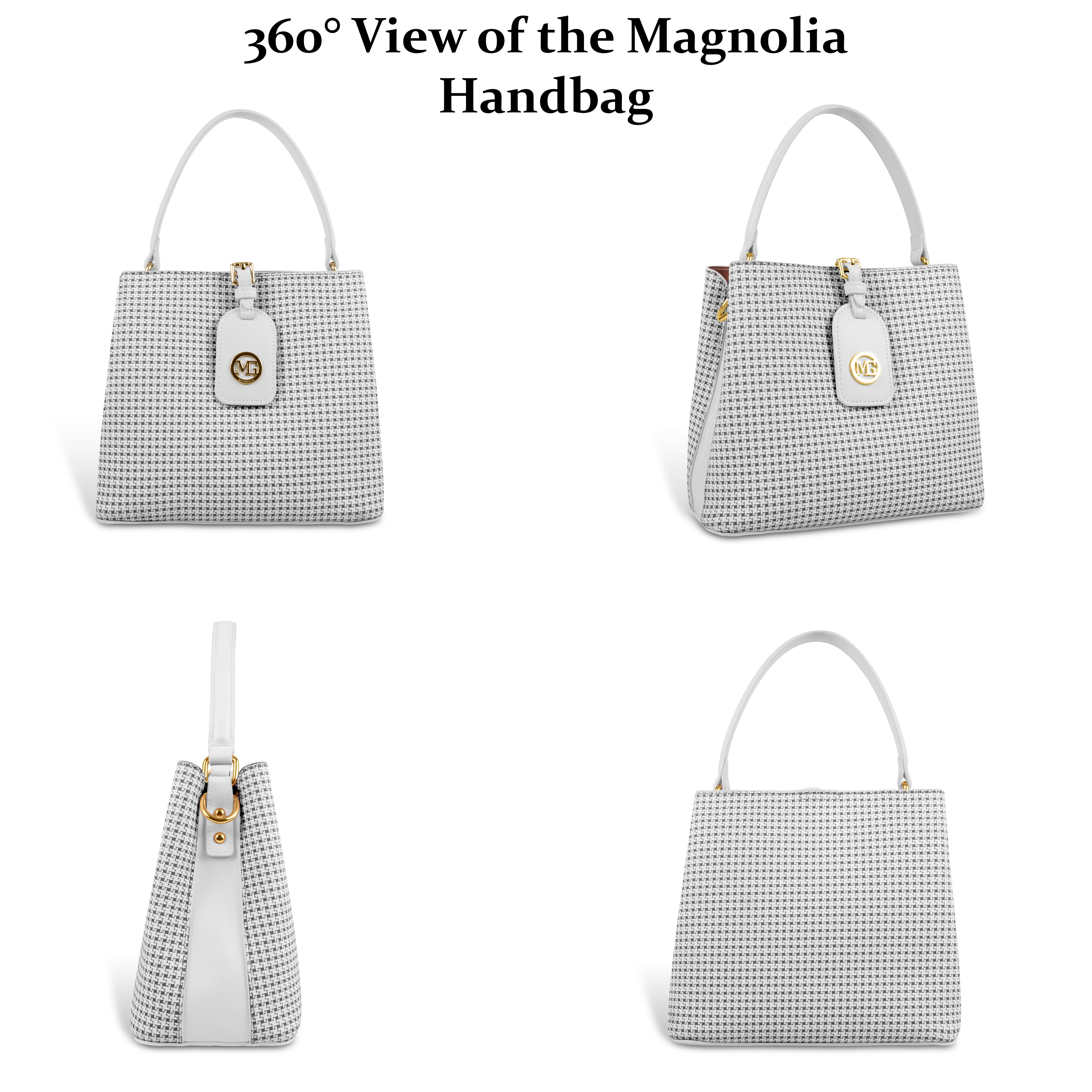 Magnolia Premium Textured Handbag for Women with Detachable Sling Strap