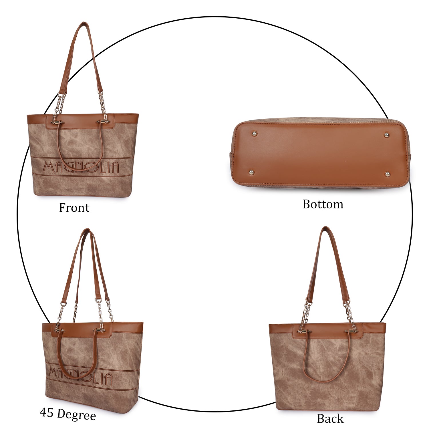 Magnolia Duo Tote Bag Brown