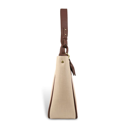 Stylish Leather Tote Bag with Star Charm & Spacious Interior