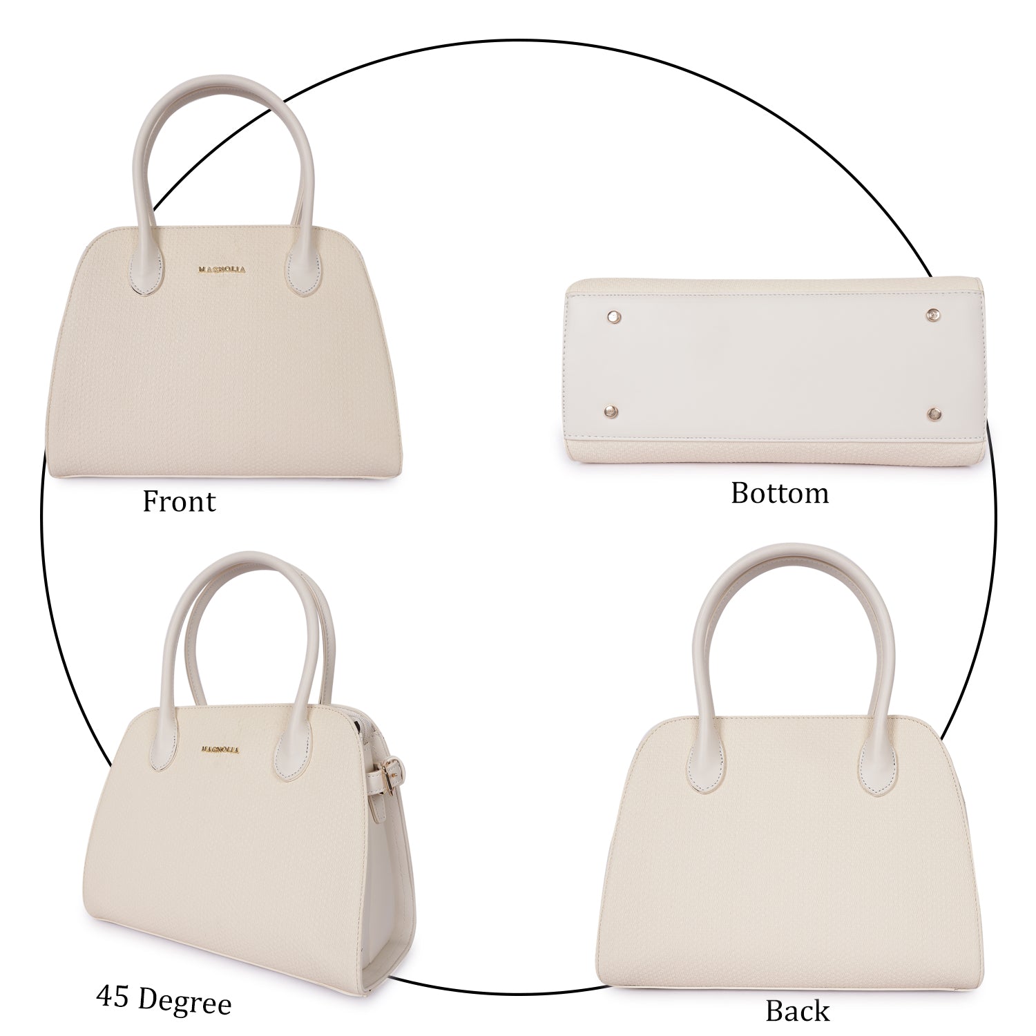 Magnolia Camille Textured Satchel White