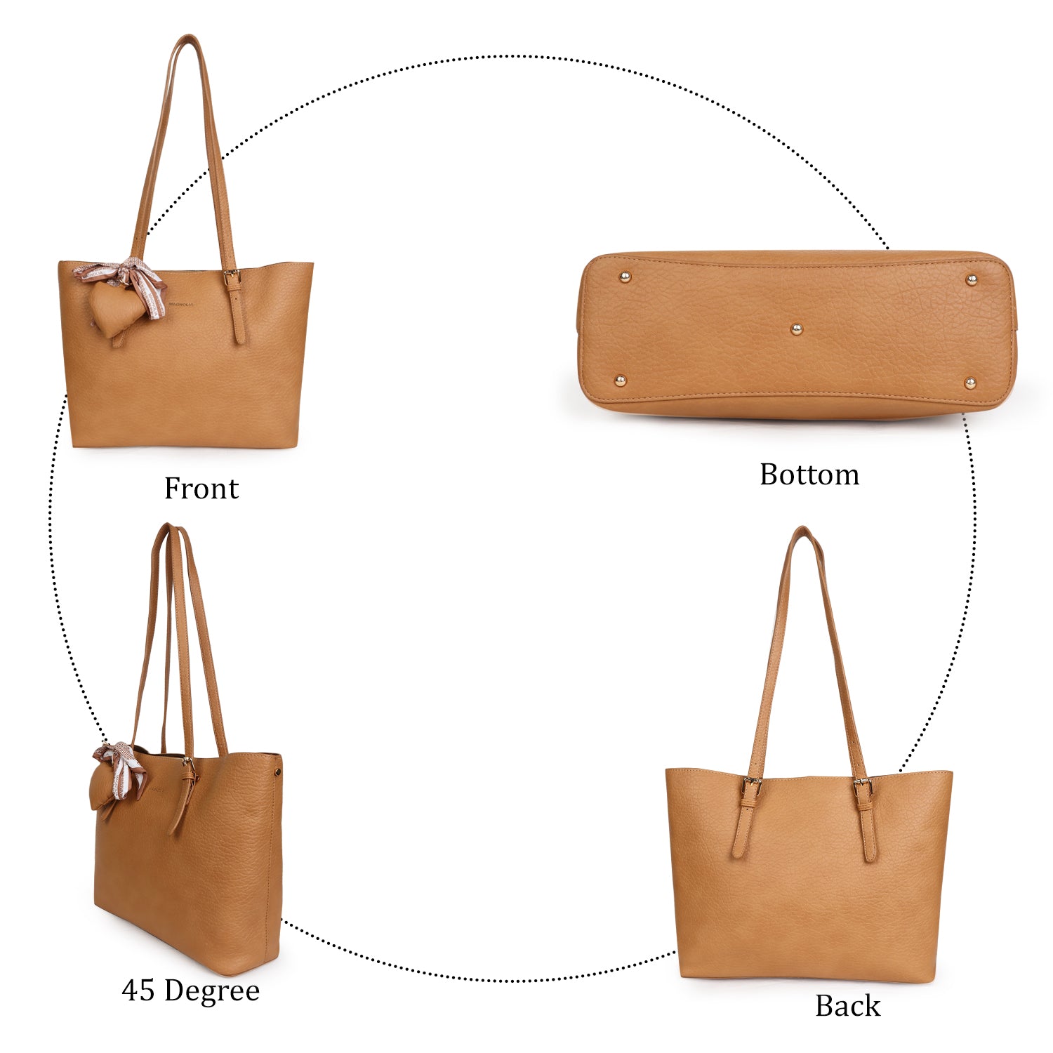 Magnolia Dion Medium Tote Bag Tan Brown