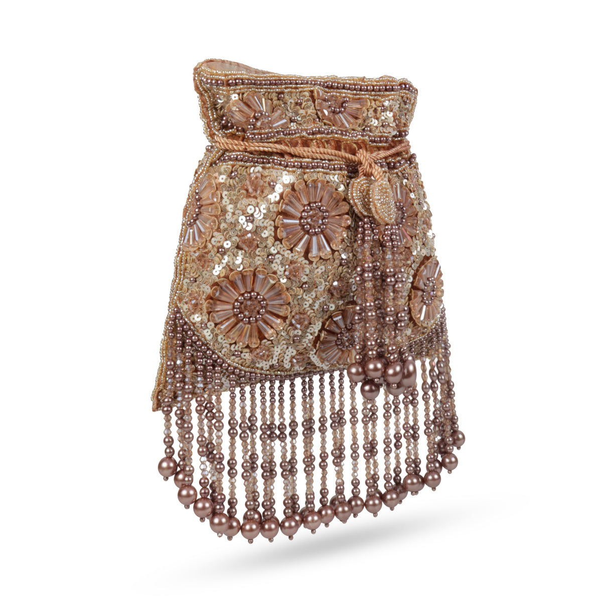 Magnolia Brown Velvet Embellished Women Potli