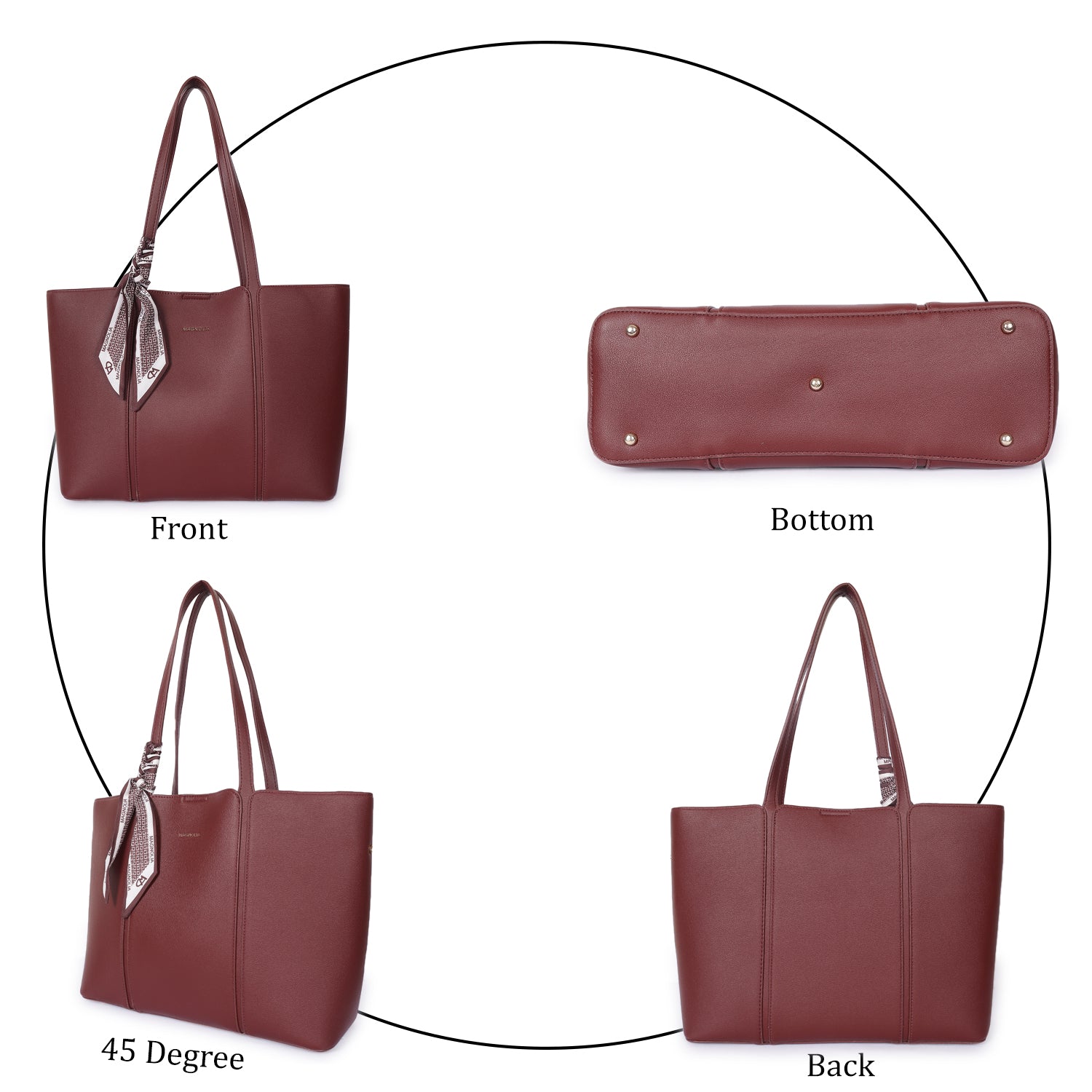 Magnolia Timeless Tote Bag Dark Red