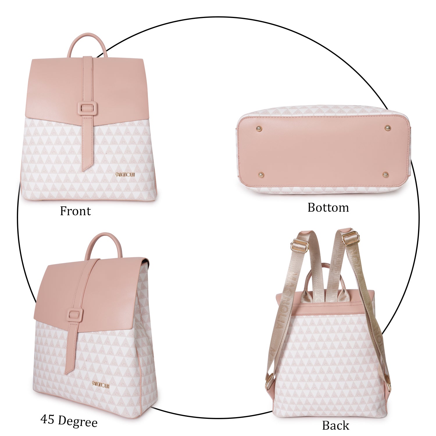 Magnolia Sara Dual Color Backpack Pastel Pink