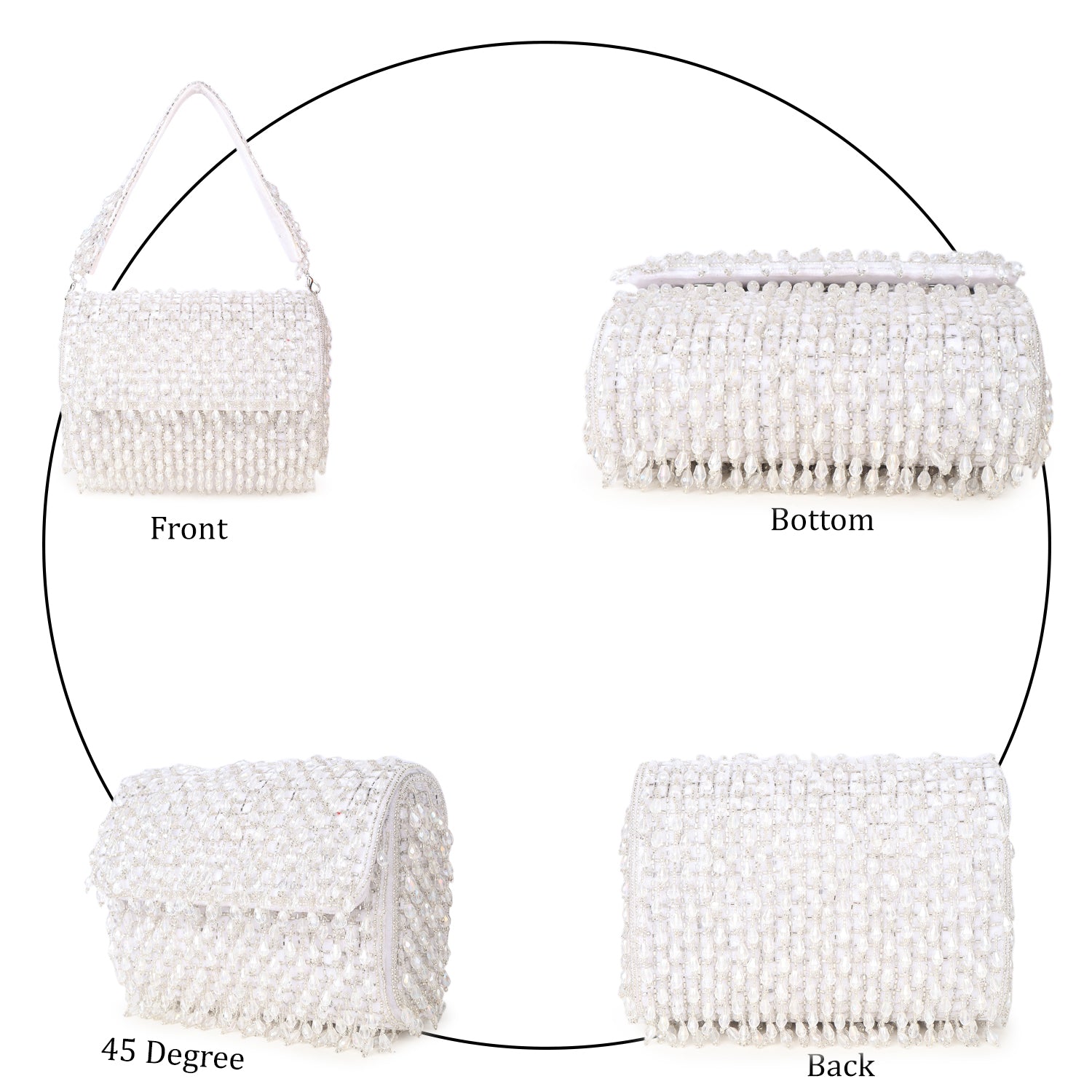 Magnolia Fringe Drop Bead Clutch