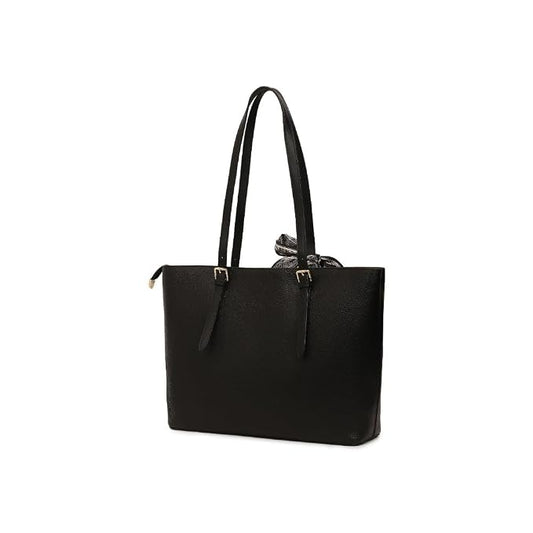 Magnolia Black PU Leather Solid One Size Women Tote
